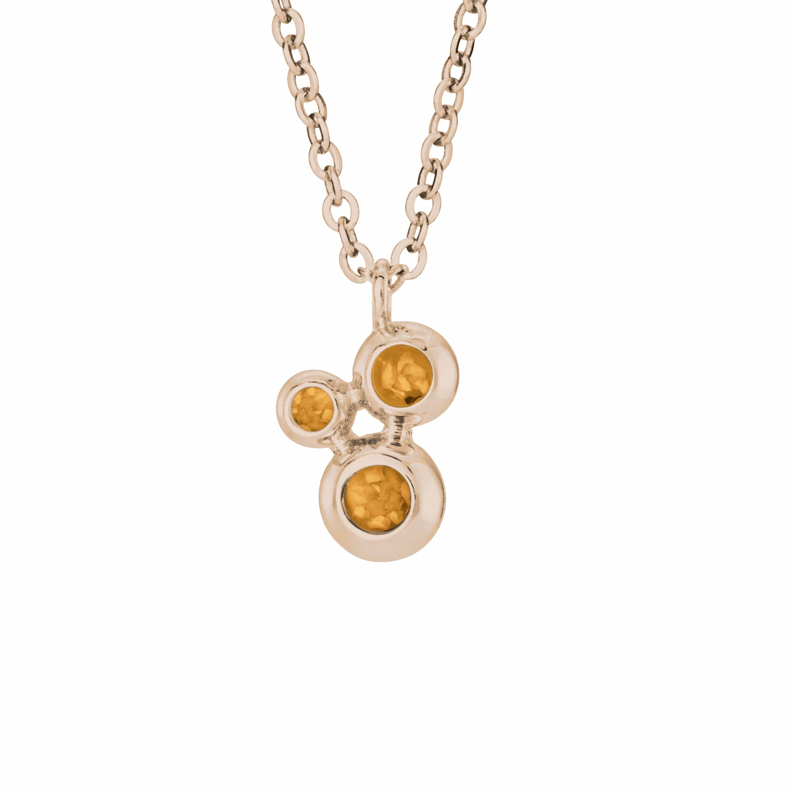 EverWith Ladies Rondure Triple Array Memorial Ashes Pendant 9k Rose Gold Orange