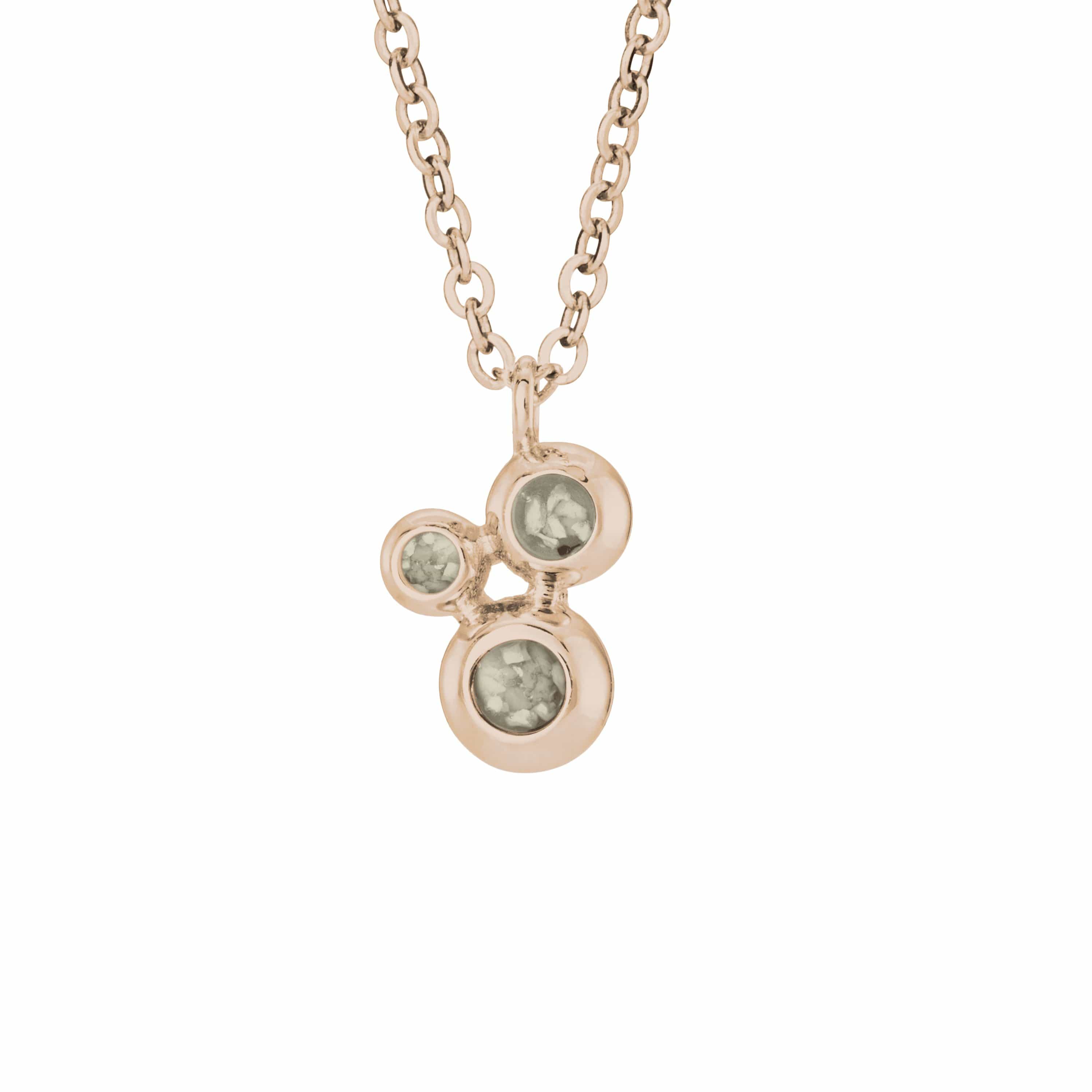 EverWith Ladies Rondure Triple Array Memorial Ashes Pendant 9k Rose Gold Transparent