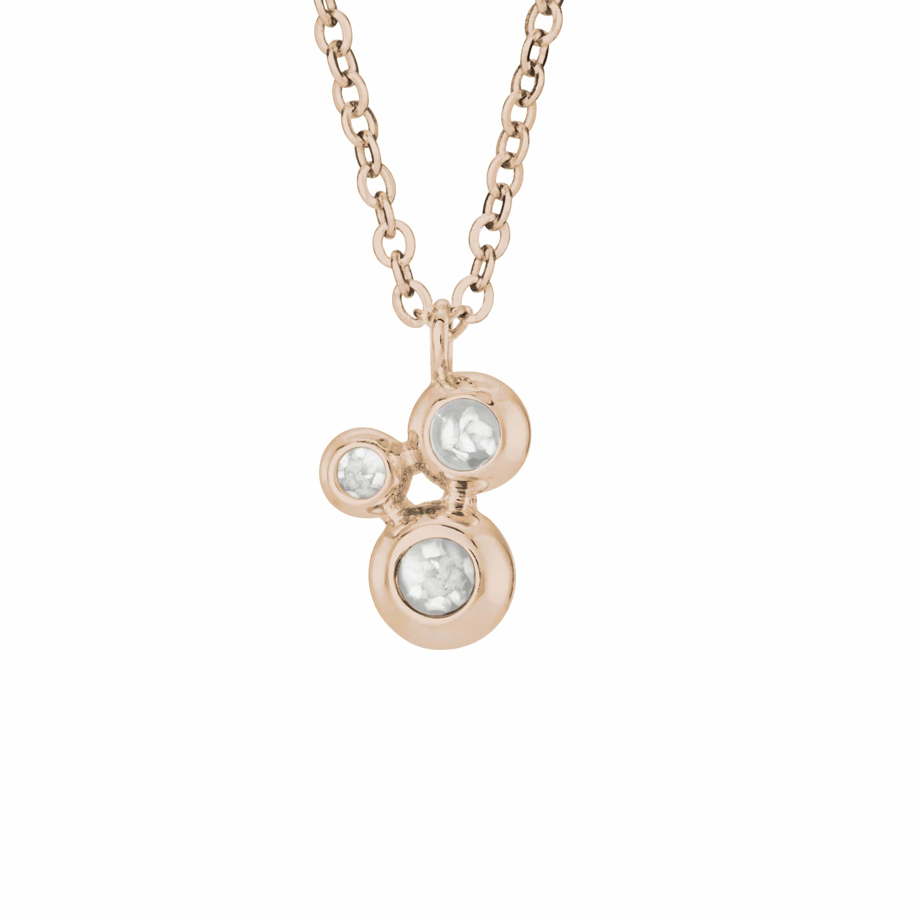 EverWith Ladies Rondure Triple Array Memorial Ashes Pendant 9k Rose Gold White