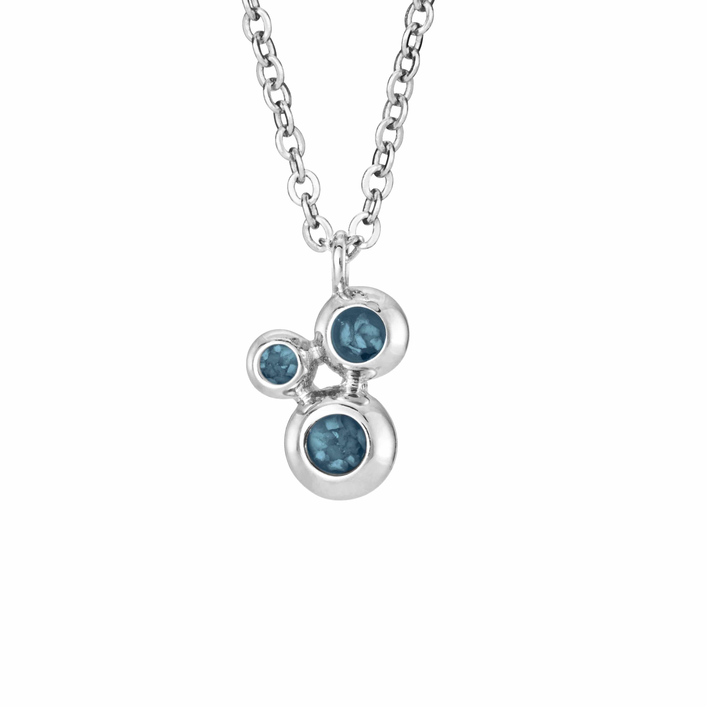 EverWith Ladies Rondure Triple Array Memorial Ashes Pendant Blue
