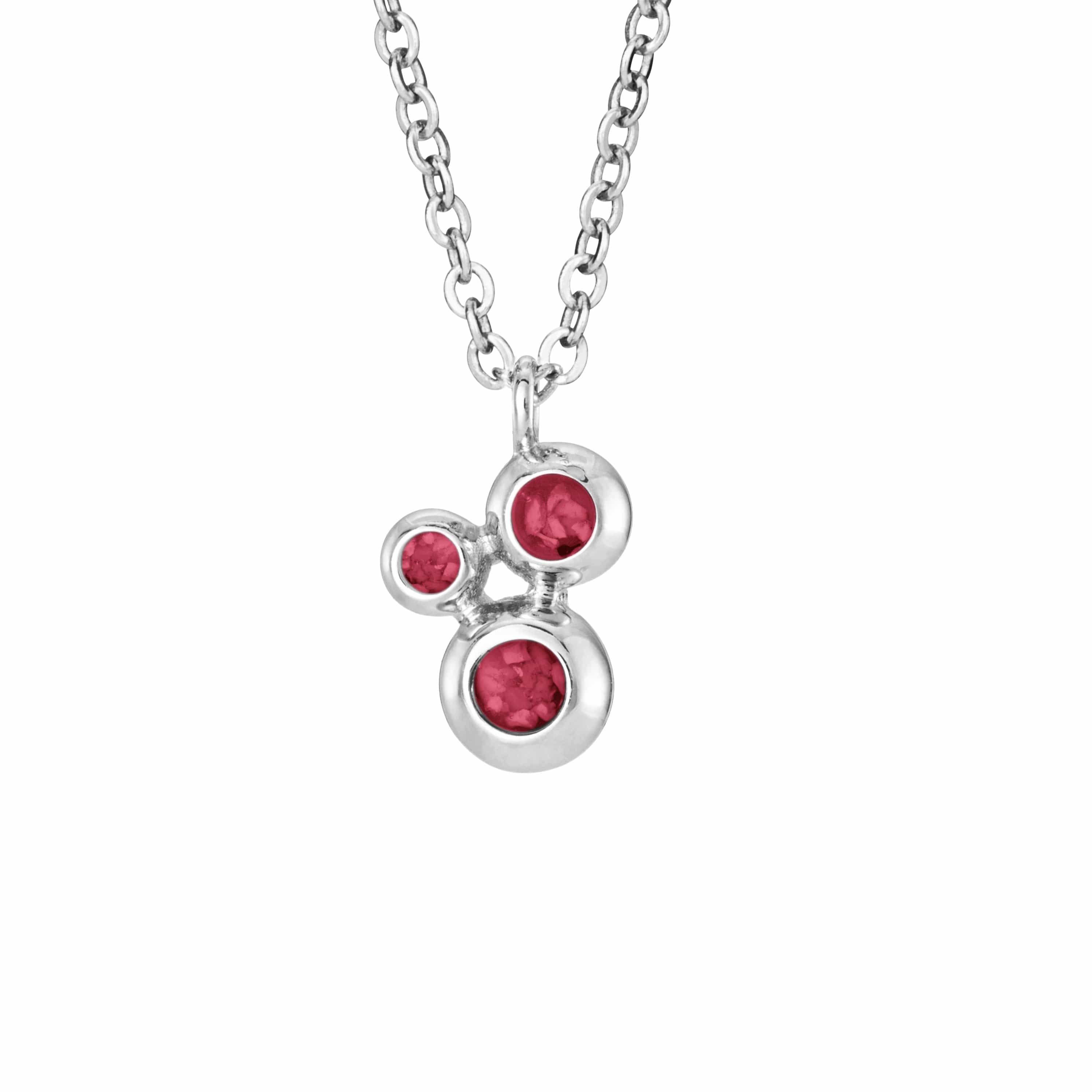EverWith Ladies Rondure Triple Array Memorial Ashes Pendant Red