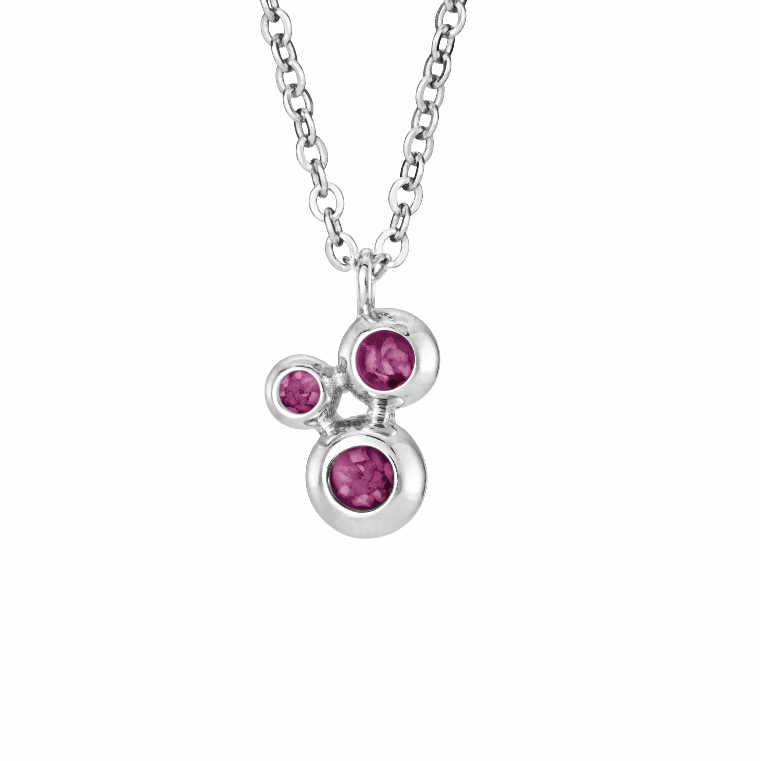 EverWith Ladies Rondure Triple Array Memorial Ashes Pendant Violet