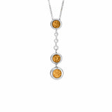 EverWith Ladies Rondure Triple Ball Drop Memorial Ashes Necklace Orange