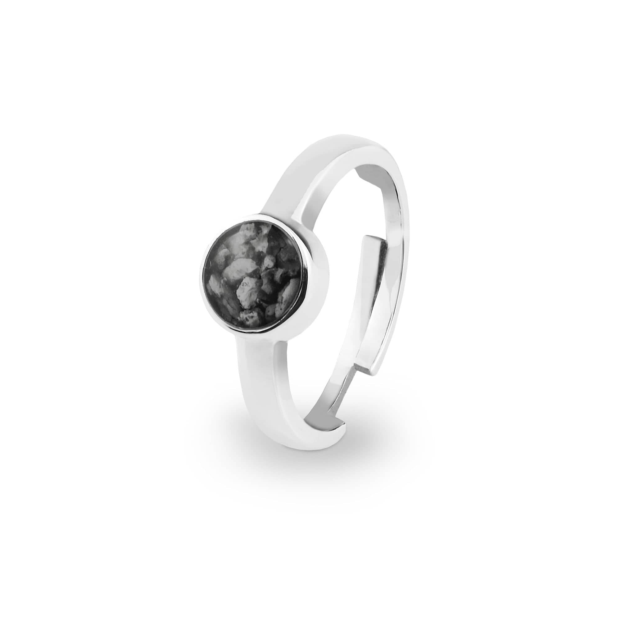 EverWith Ladies Multisize Round Memorial Ashes Ring Black