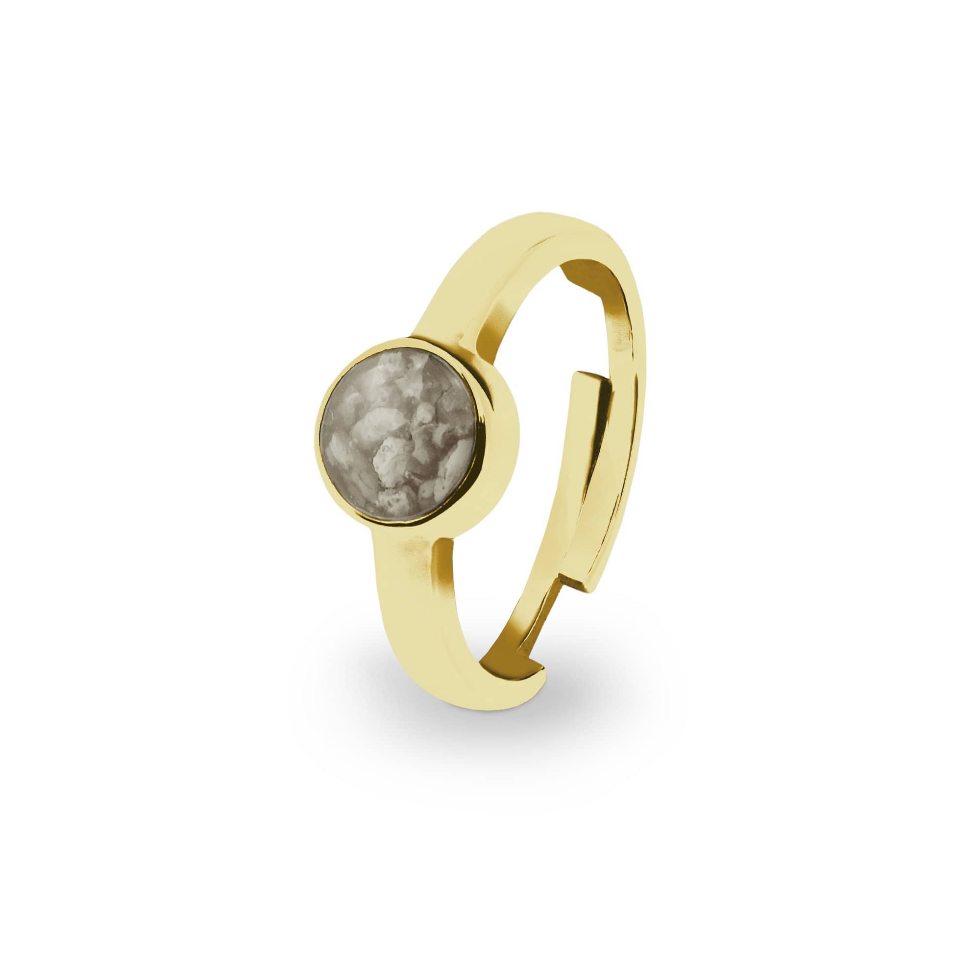 EverWith Ladies Multisize Round Memorial Ashes Ring 9k Yellow Gold Transparent