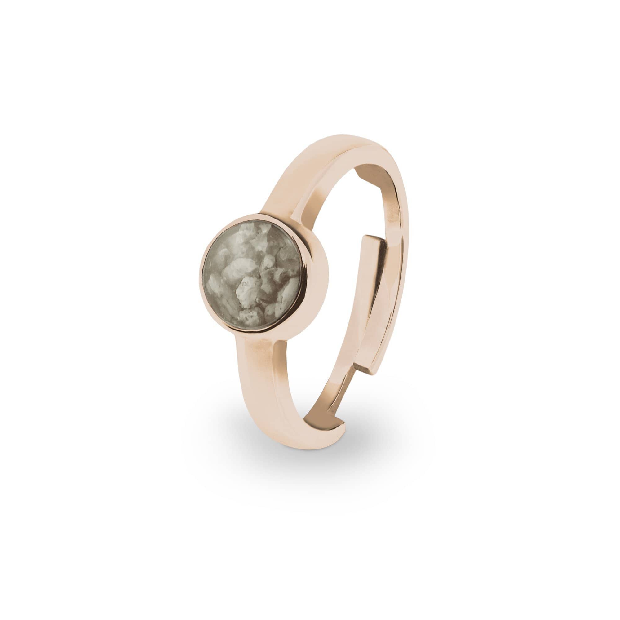 EverWith Ladies Multisize Round Memorial Ashes Ring 9k Rose Gold Transparent