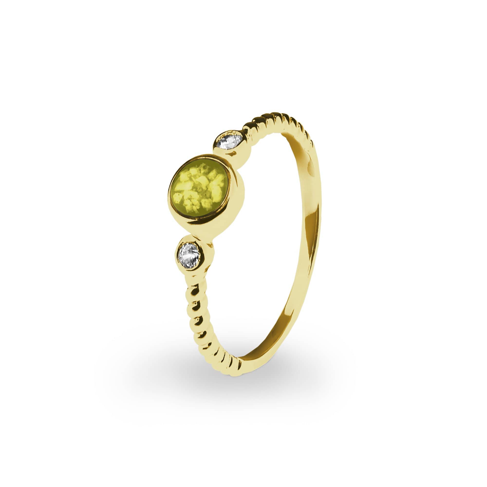 EverWith Ladies Peace Memorial Ashes Ring with Fine Crystals 9k Yellow Gold Yellow
