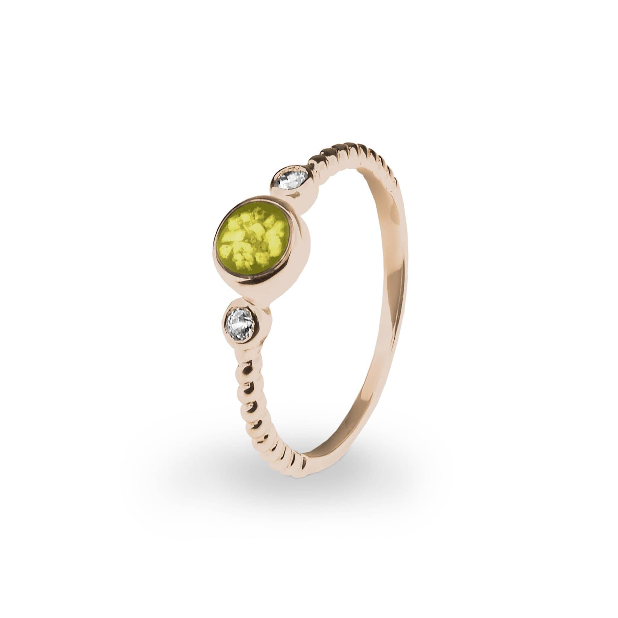 EverWith Ladies Peace Memorial Ashes Ring with Fine Crystals 9k Rose Gold Yellow