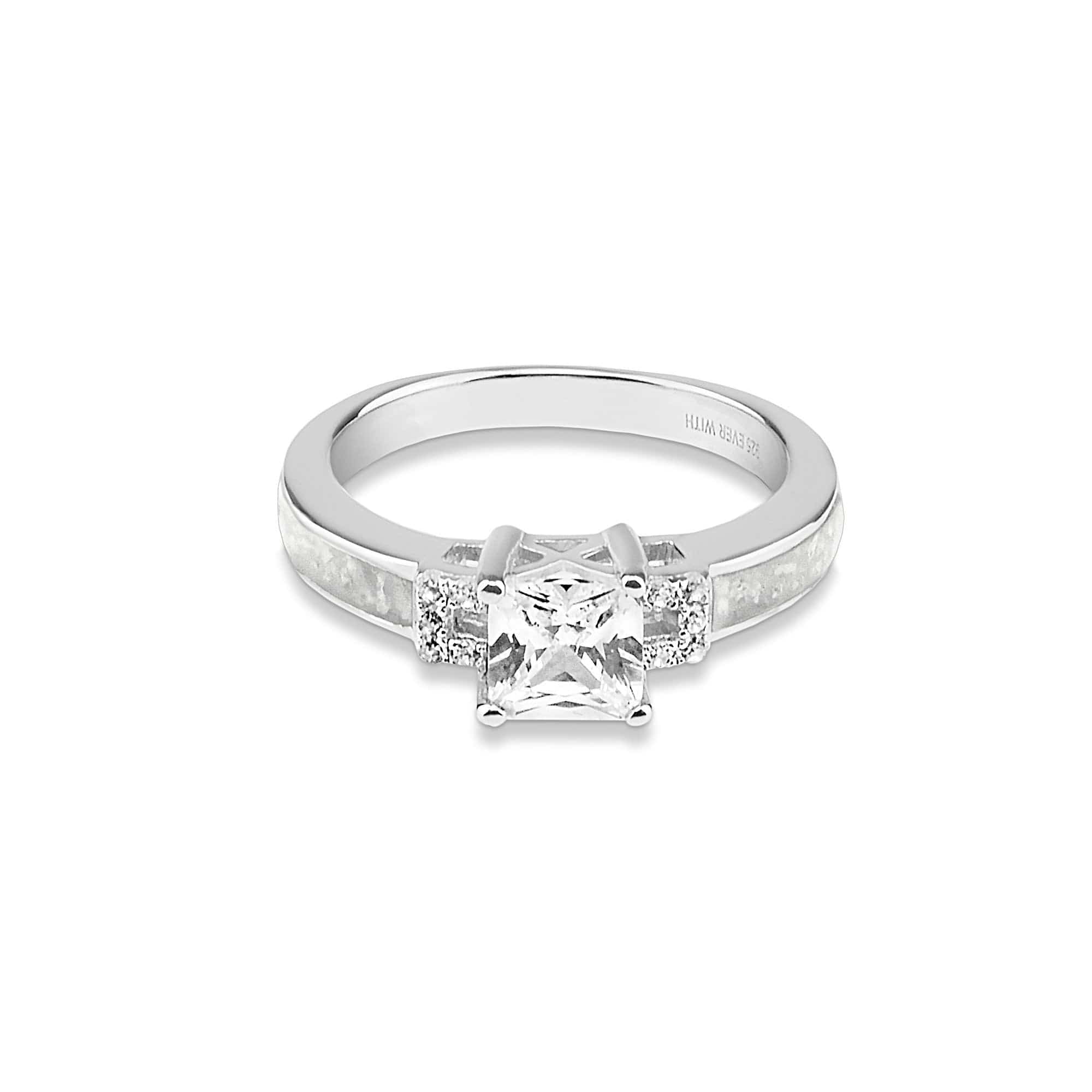 EverWith Ladies Honour Memorial Ashes Ring with Fine Crystals