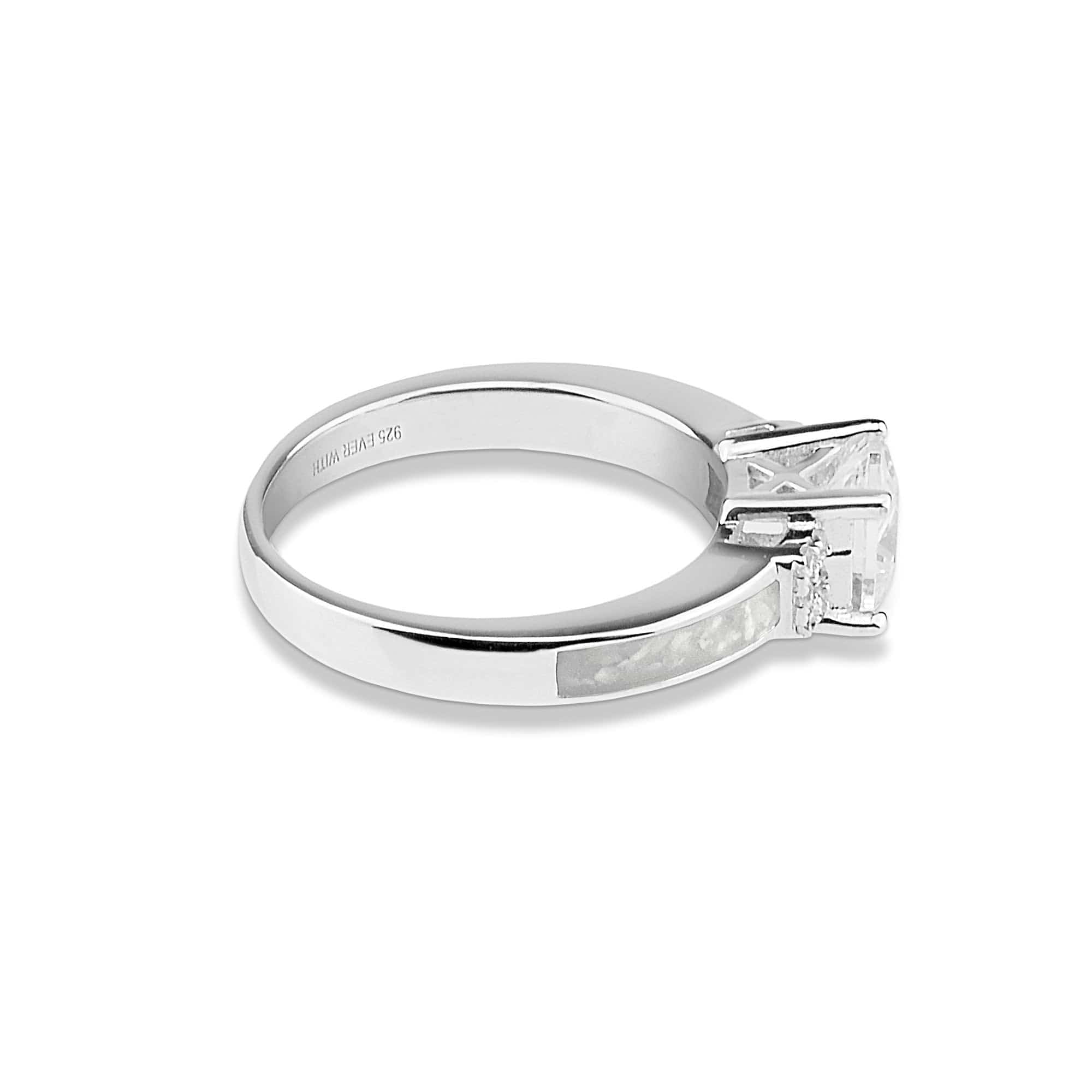 EverWith Ladies Honour Memorial Ashes Ring with Fine Crystals