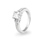 EverWith Ladies Honour Memorial Ashes Ring with Fine Crystals White