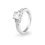 EverWith Ladies Honour Memorial Ashes Ring with Fine Crystals White