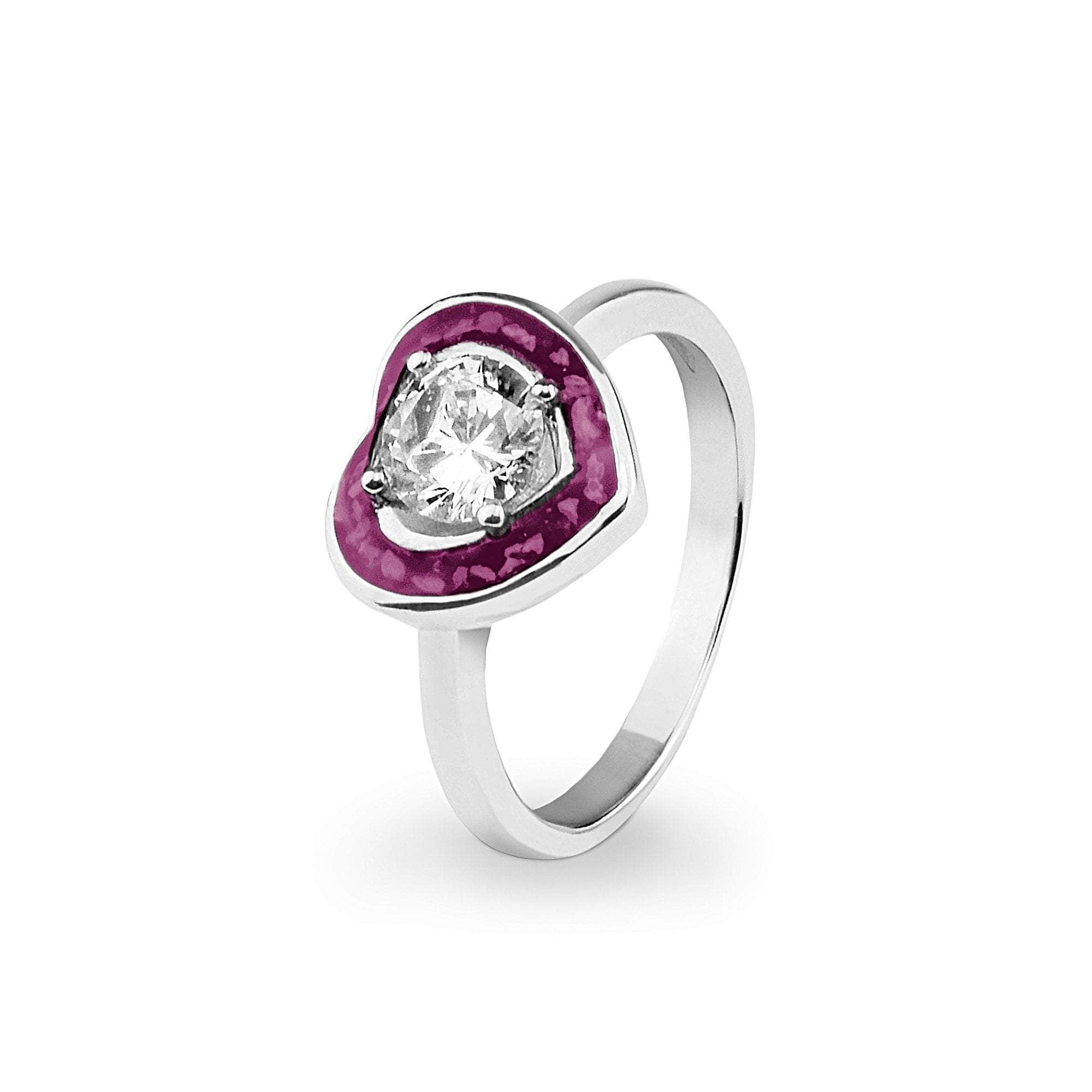 EverWith Ladies Beloved Memorial Ashes Ring with Fine Crystal Violet