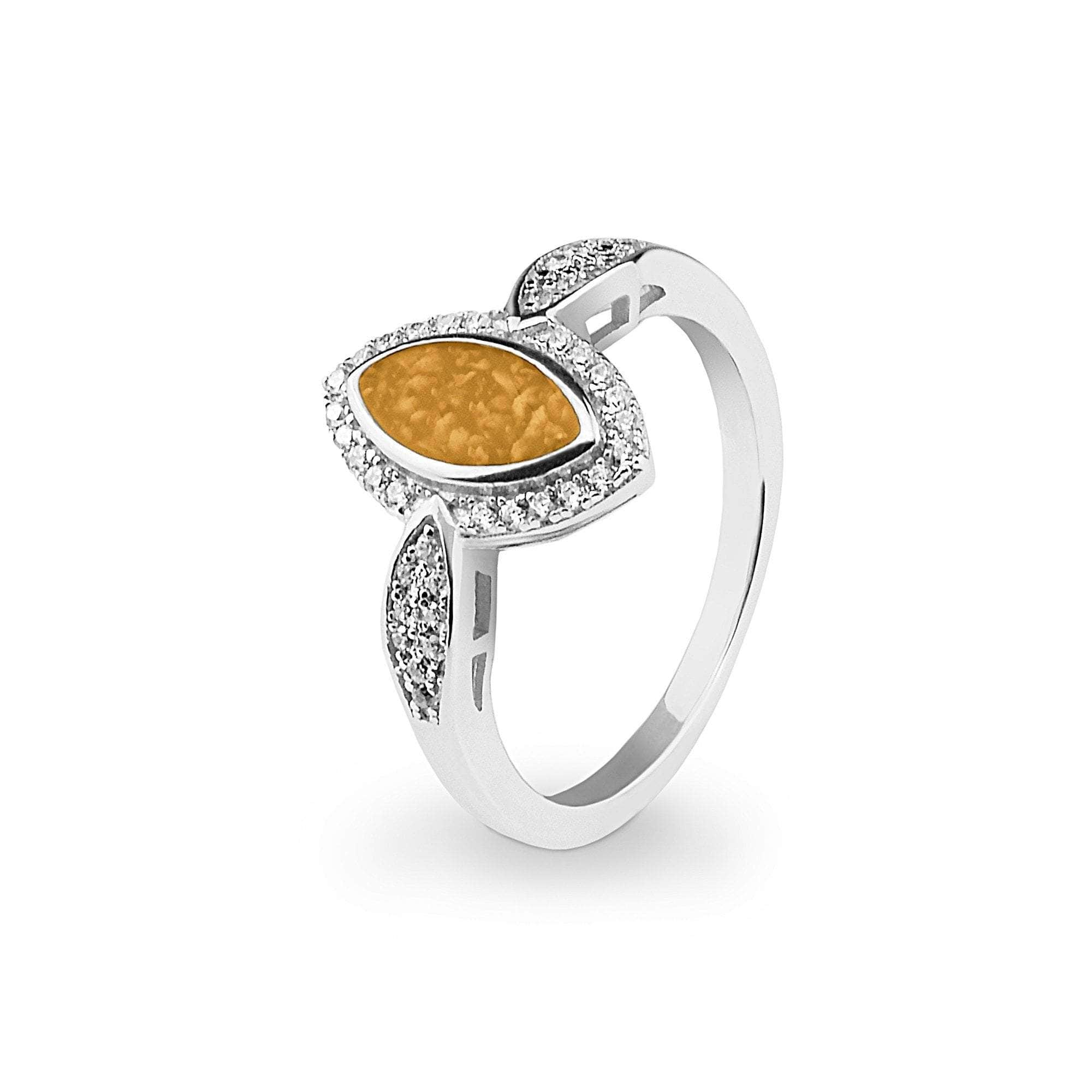 EverWith Ladies Marquise Memorial Ashes Ring with Fine Crystals Orange