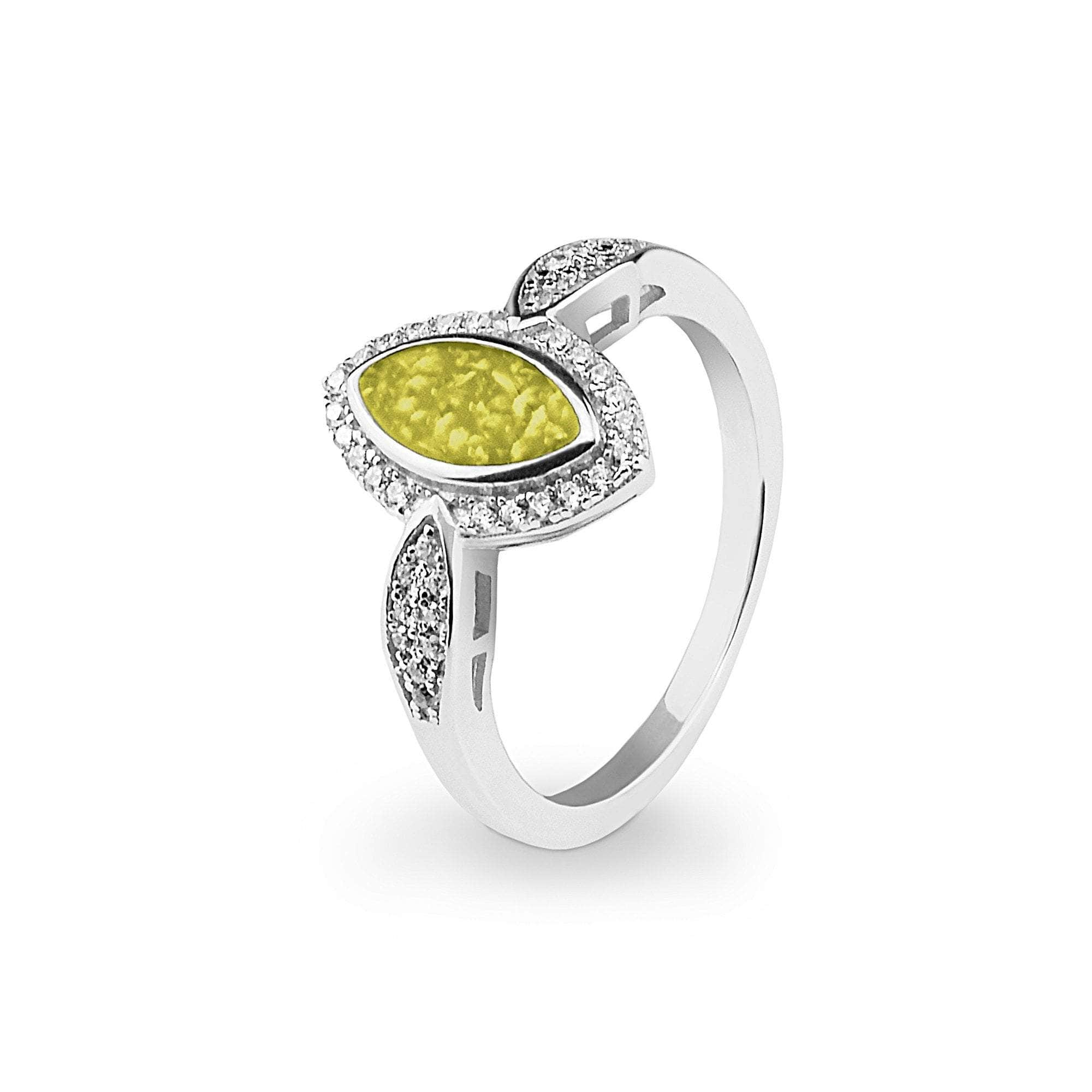 EverWith Ladies Marquise Memorial Ashes Ring with Fine Crystals Yellow
