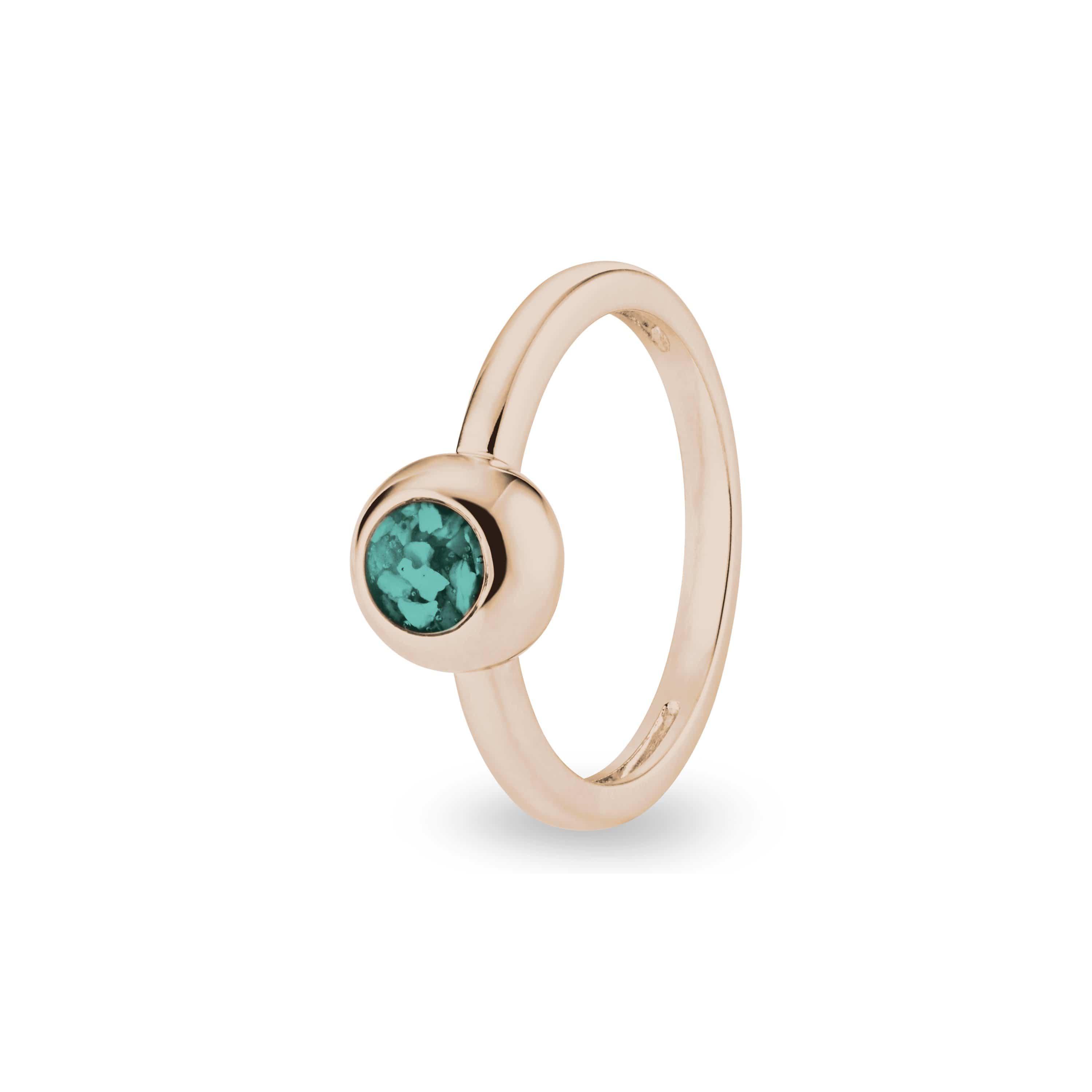 EverWith Ladies Rondure Memorial Ashes Ring 9k Rose Gold Aqua