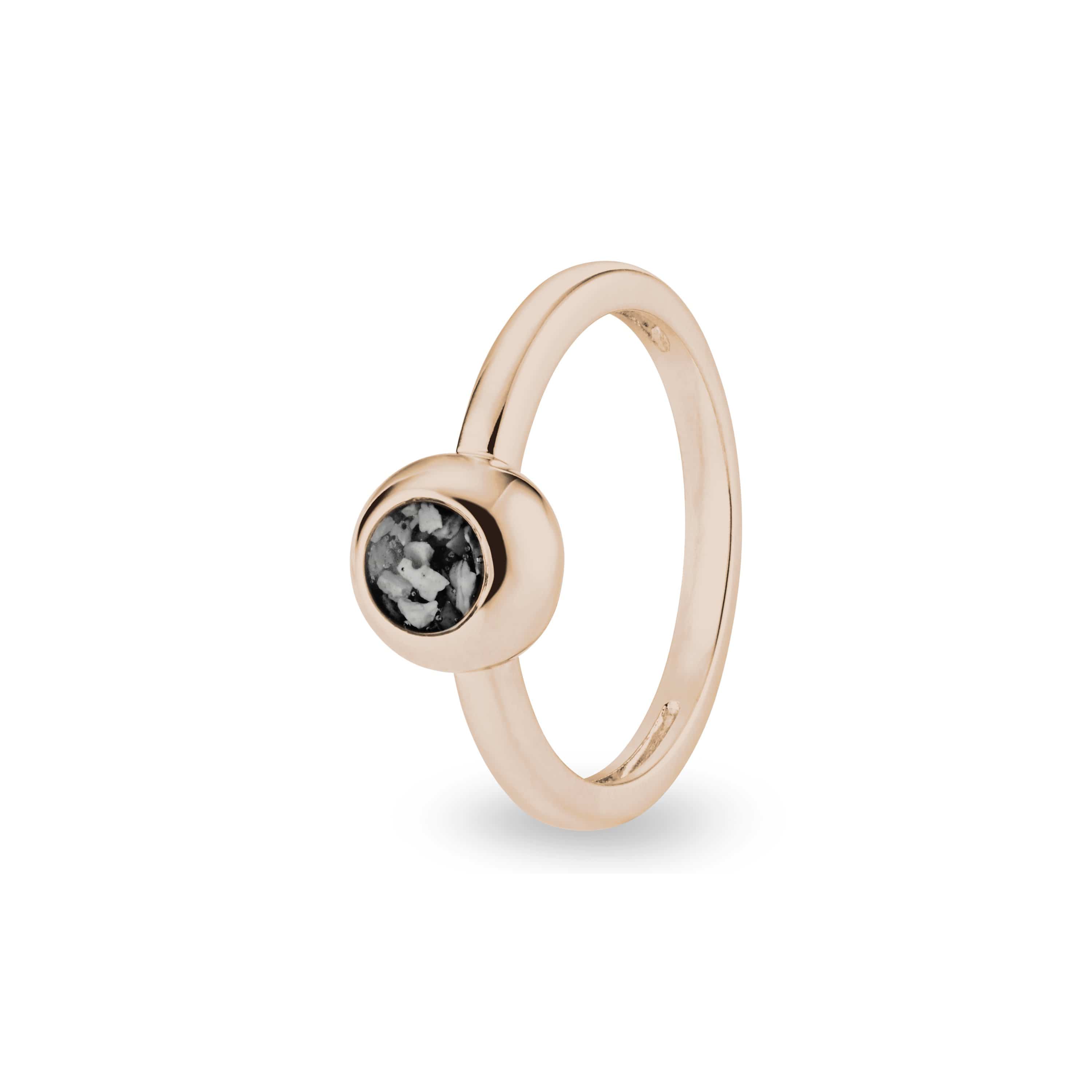 EverWith Ladies Rondure Memorial Ashes Ring 9k Rose Gold Black