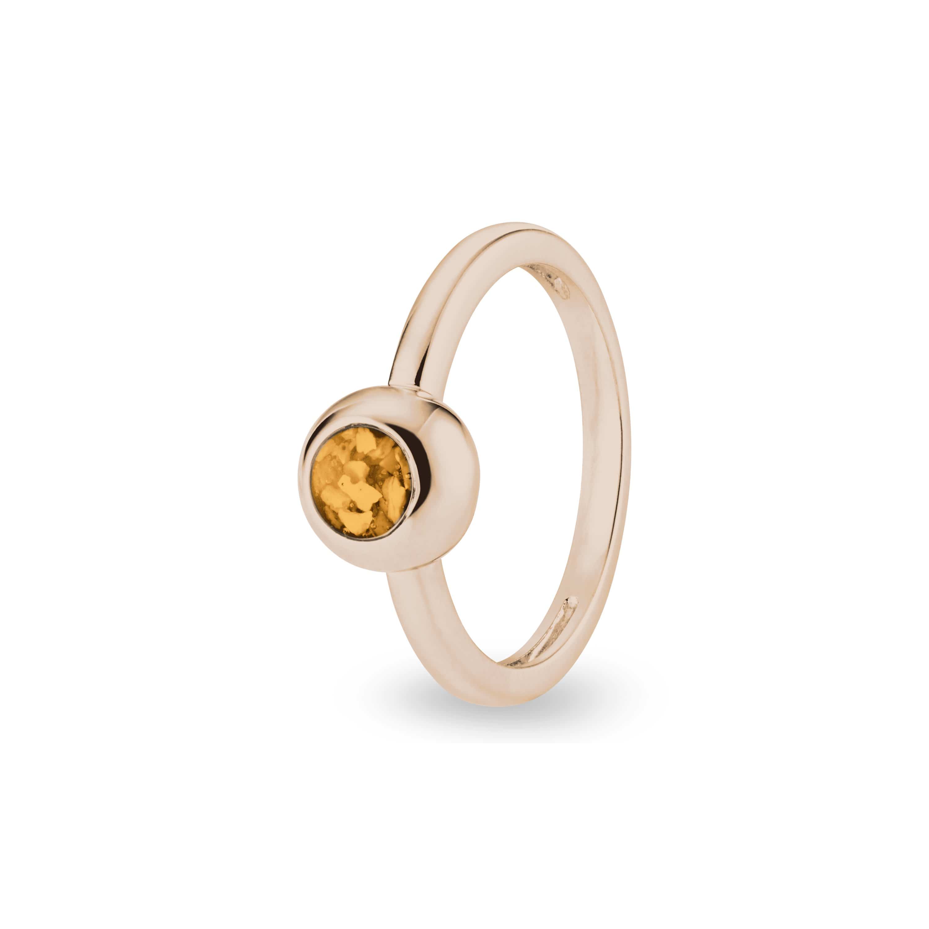 EverWith Ladies Rondure Memorial Ashes Ring 9k Rose Gold Orange