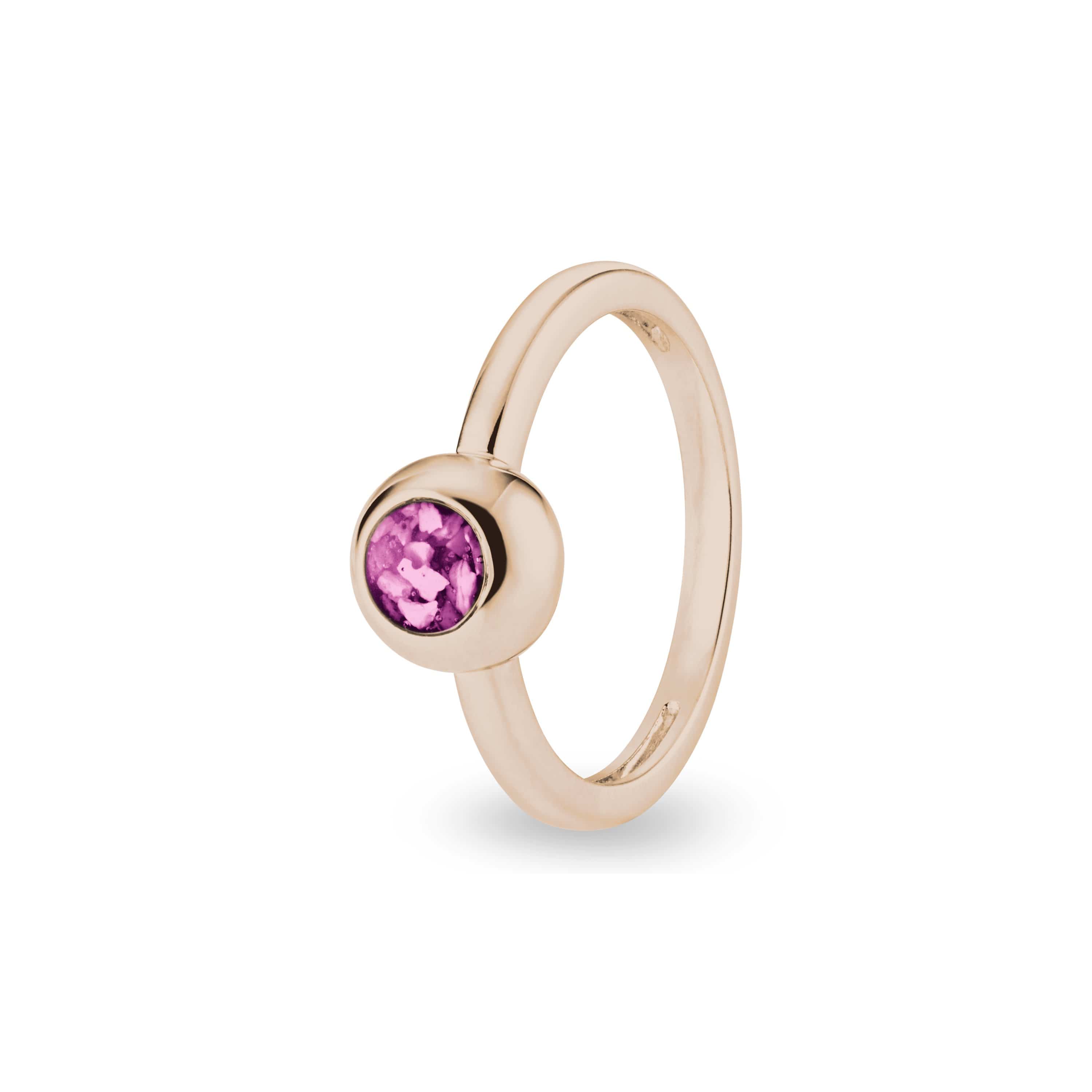EverWith Ladies Rondure Memorial Ashes Ring 9k Rose Gold Pink