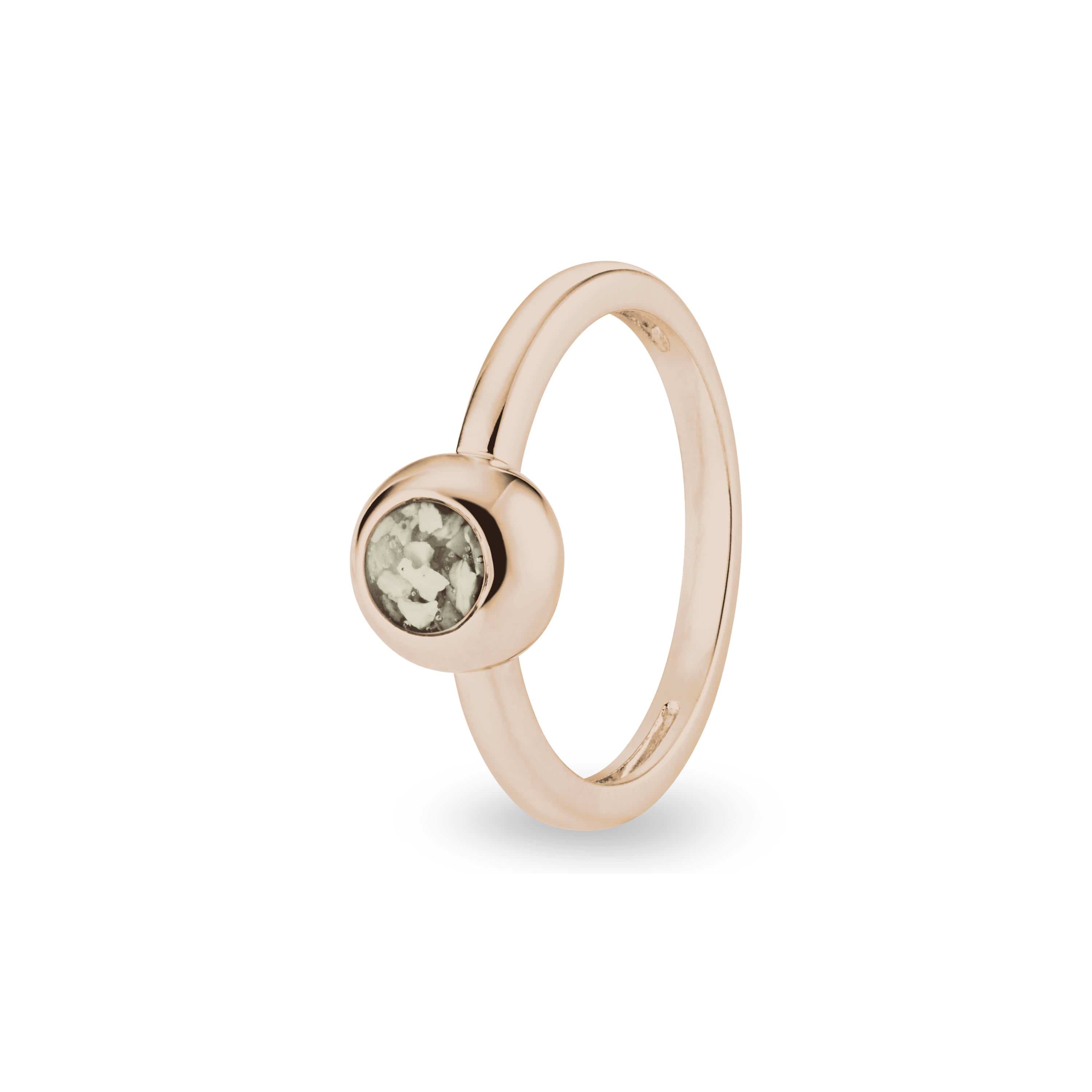 EverWith Ladies Rondure Memorial Ashes Ring 9k Rose Gold Transparent