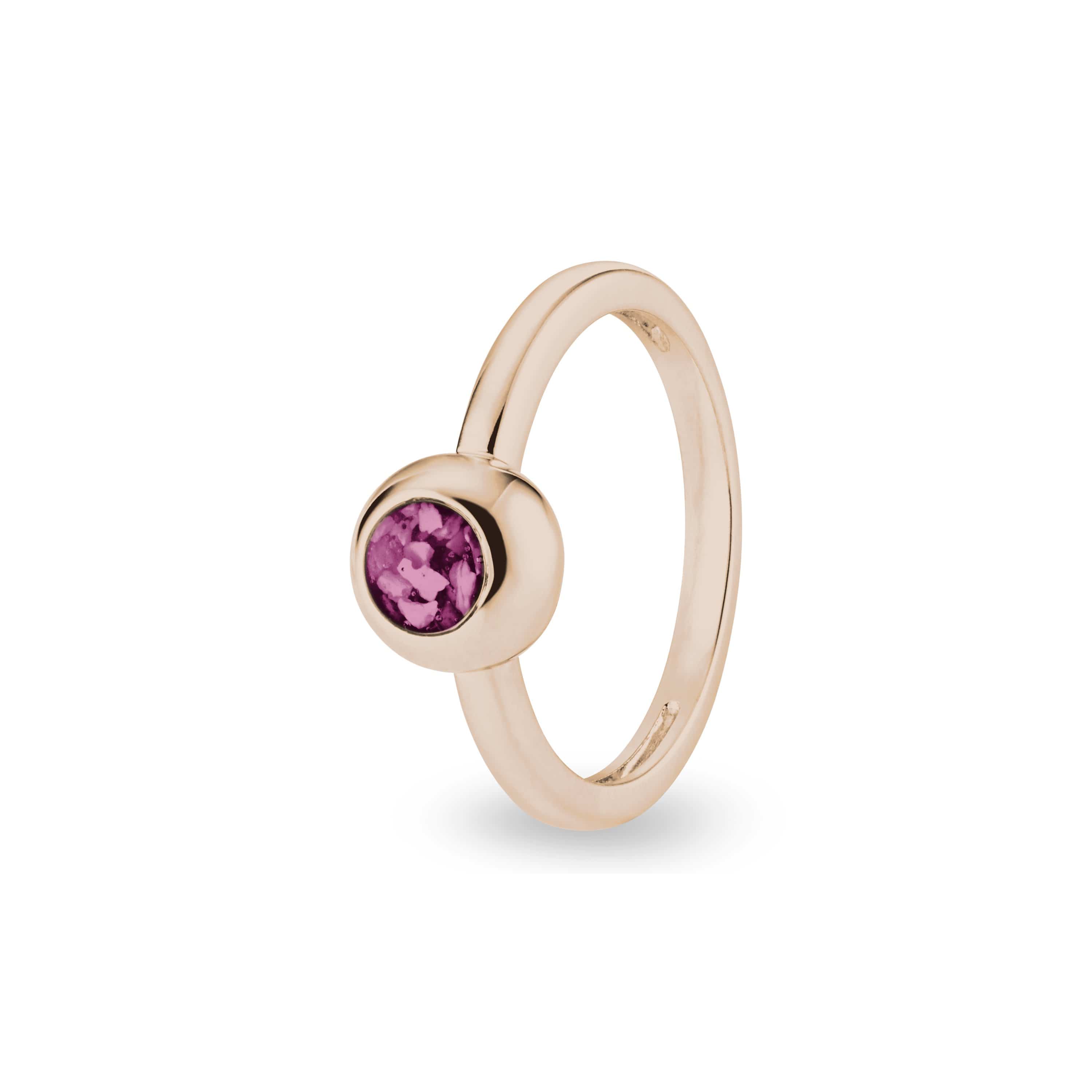 EverWith Ladies Rondure Memorial Ashes Ring 9k Rose Gold Violet