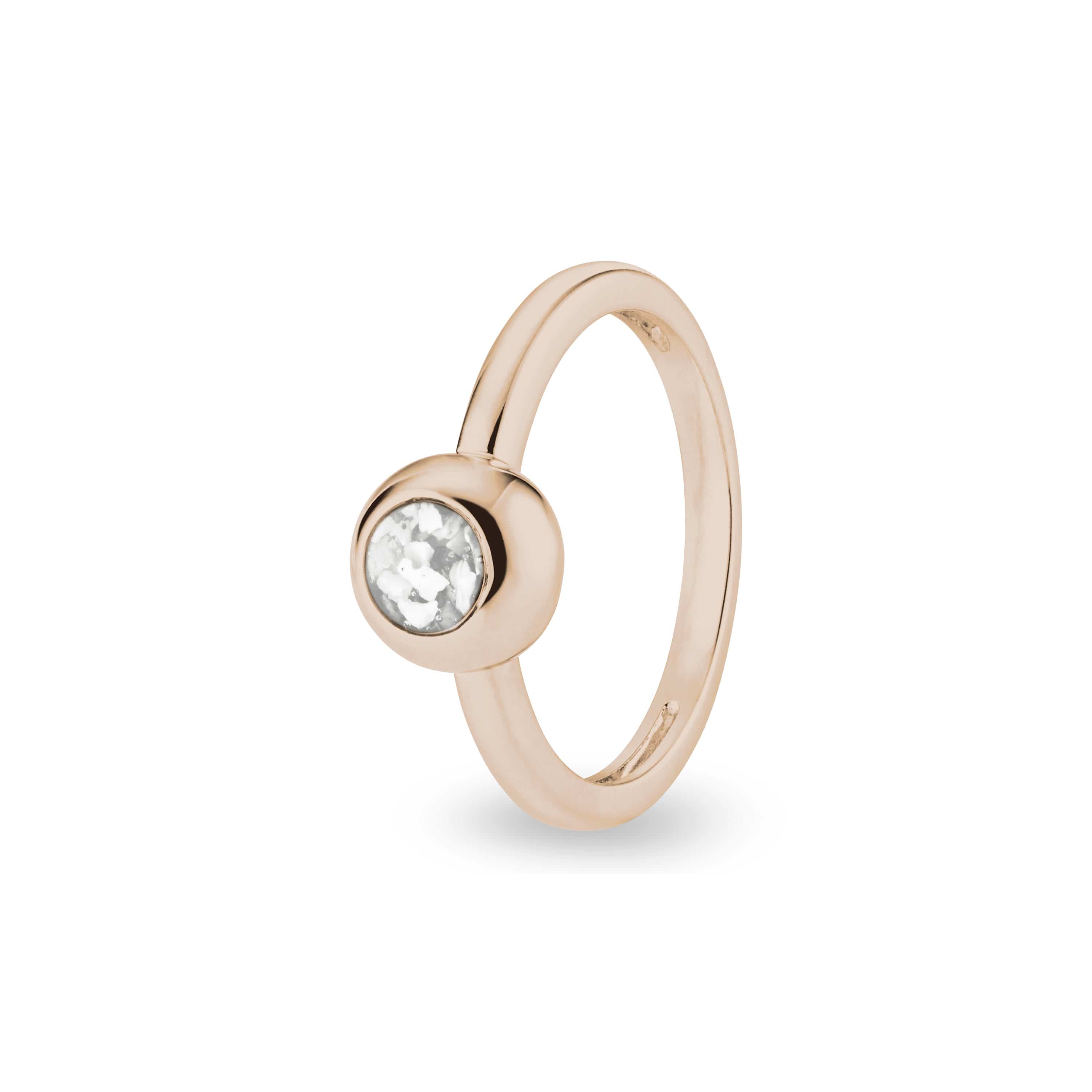 EverWith Ladies Rondure Memorial Ashes Ring 9k Rose Gold White