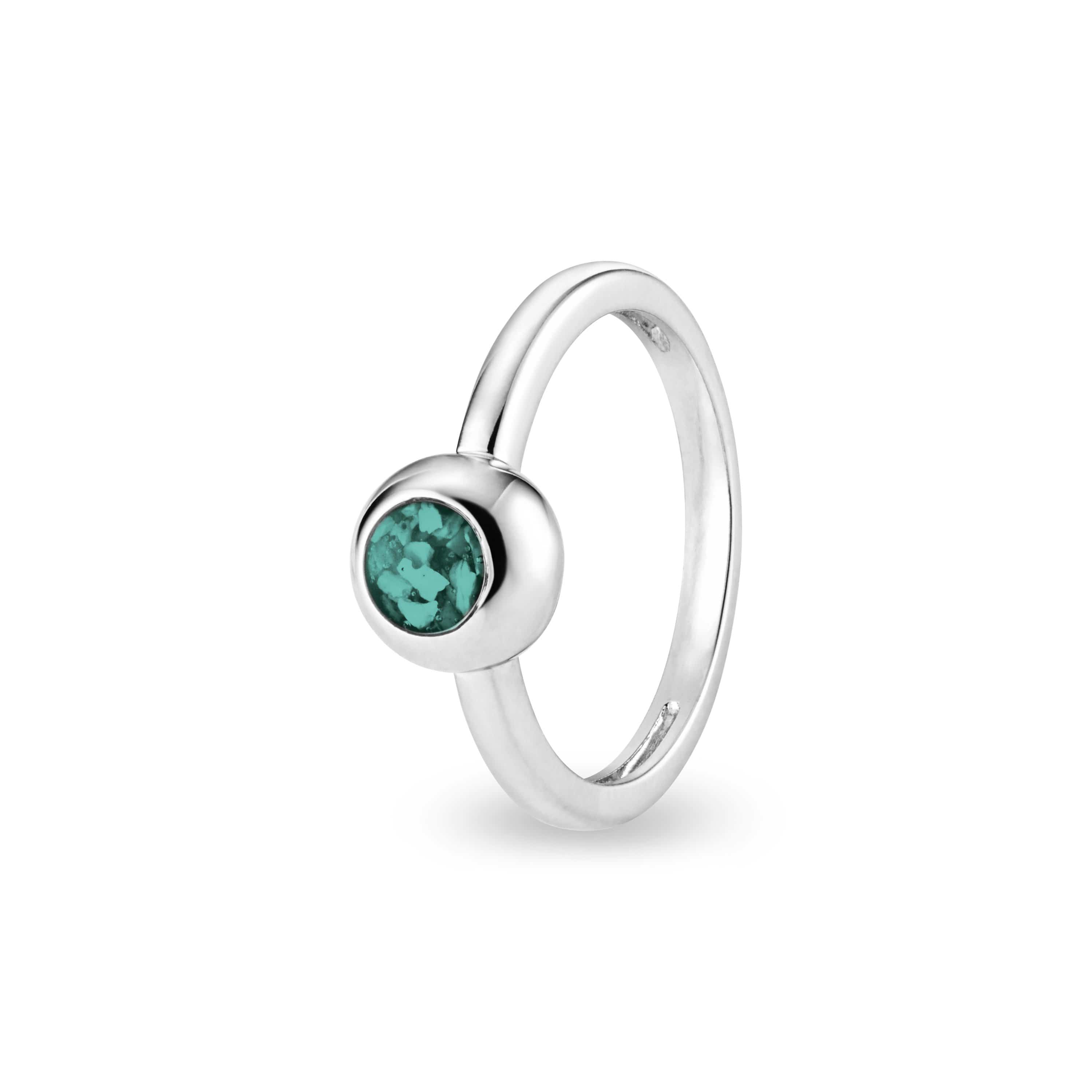 EverWith Ladies Rondure Memorial Ashes Ring Aqua