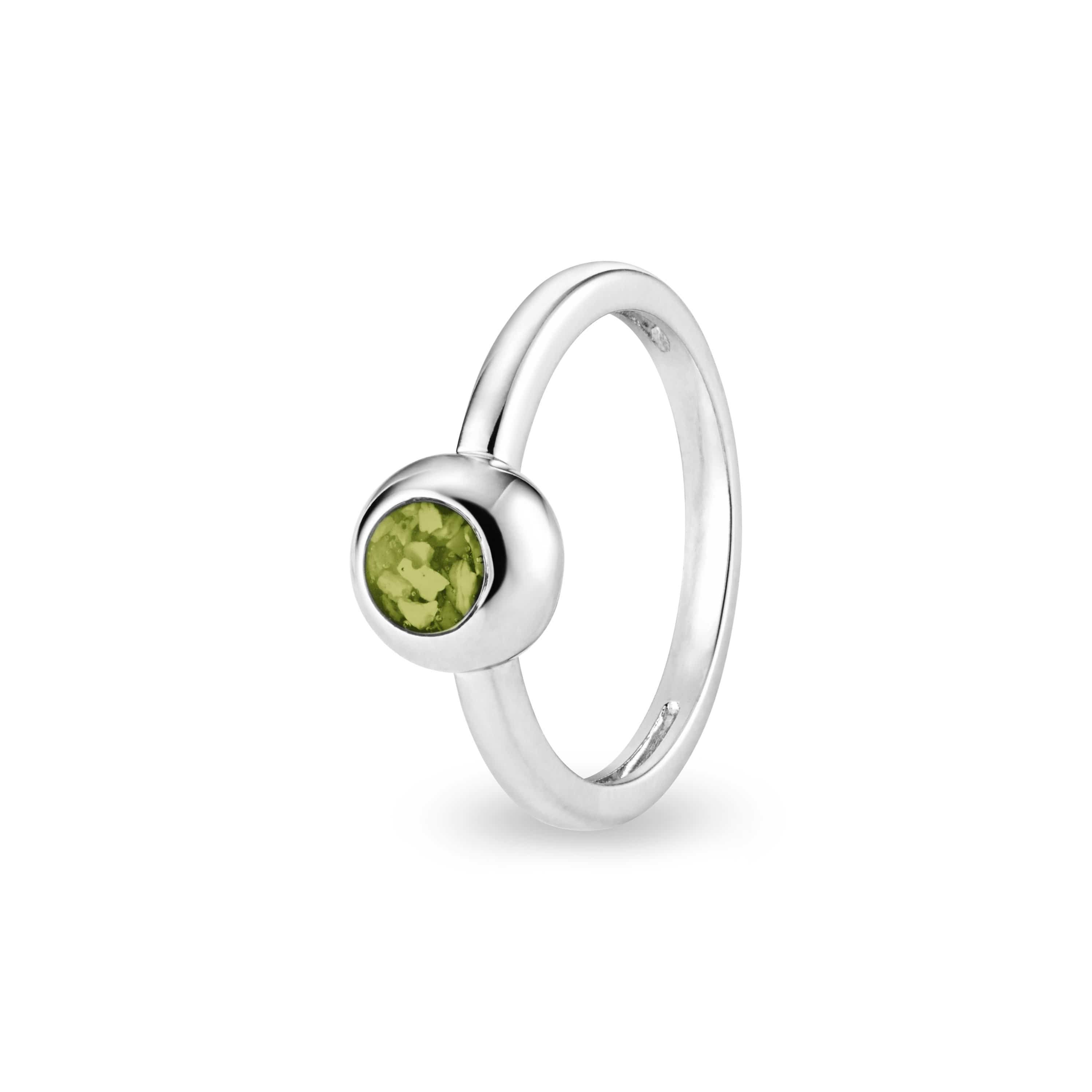 EverWith Ladies Rondure Memorial Ashes Ring Green