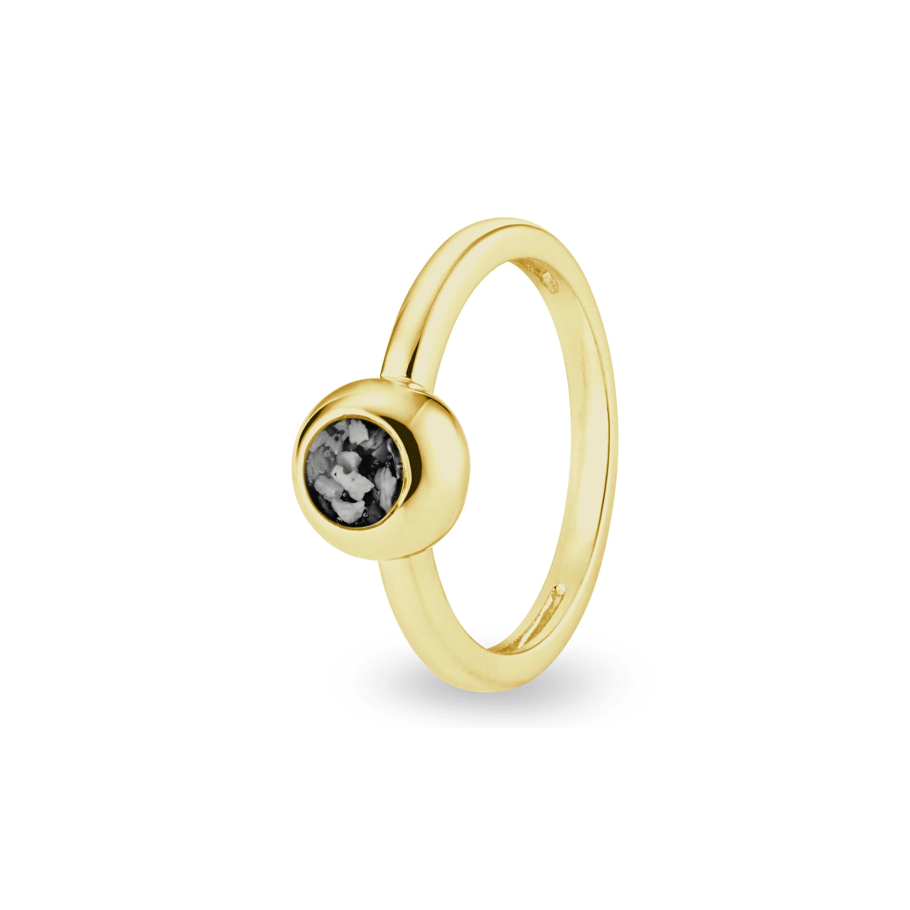 EverWith Ladies Rondure Memorial Ashes Ring 9k Yellow Gold Black