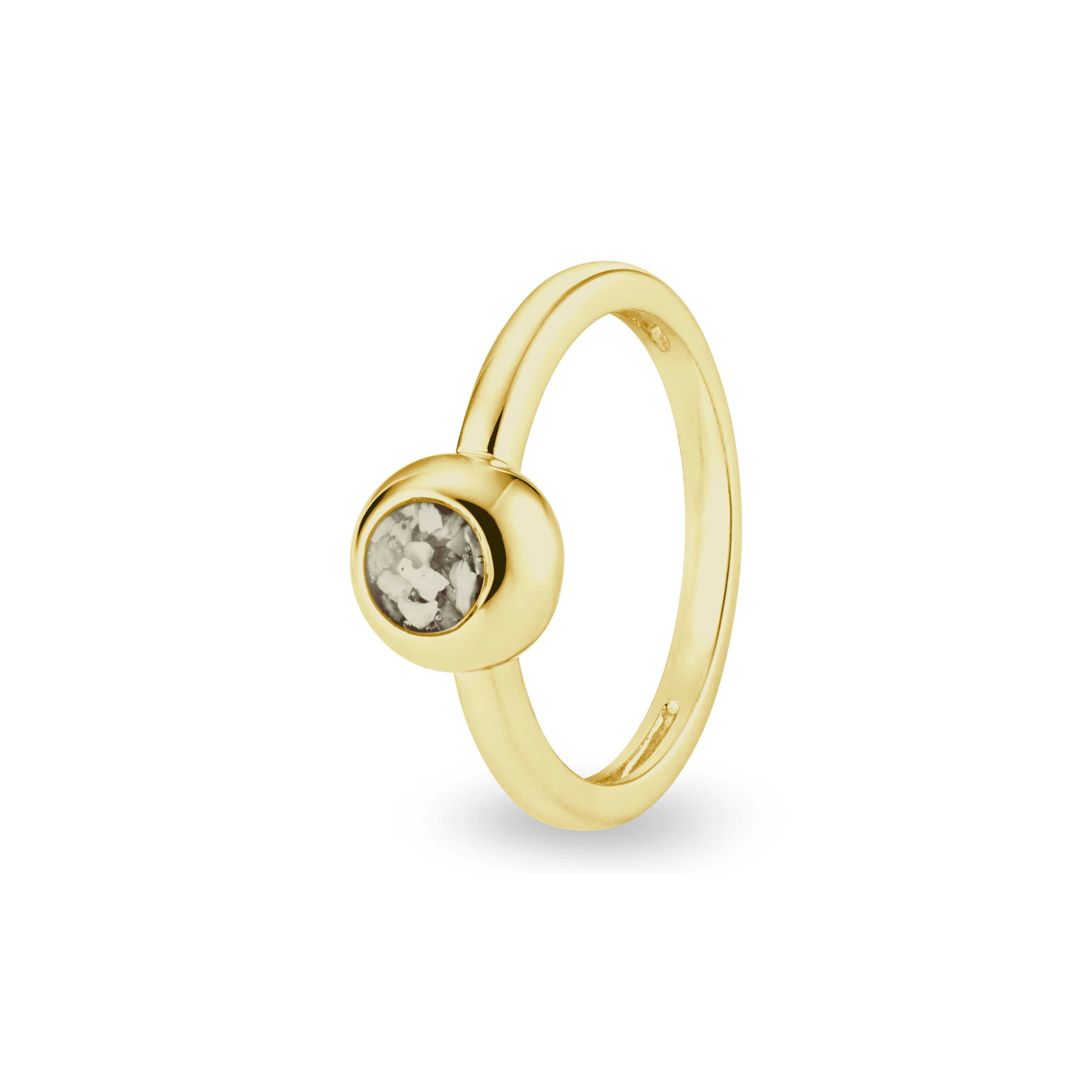 EverWith Ladies Rondure Memorial Ashes Ring 9k Yellow Gold Transparent