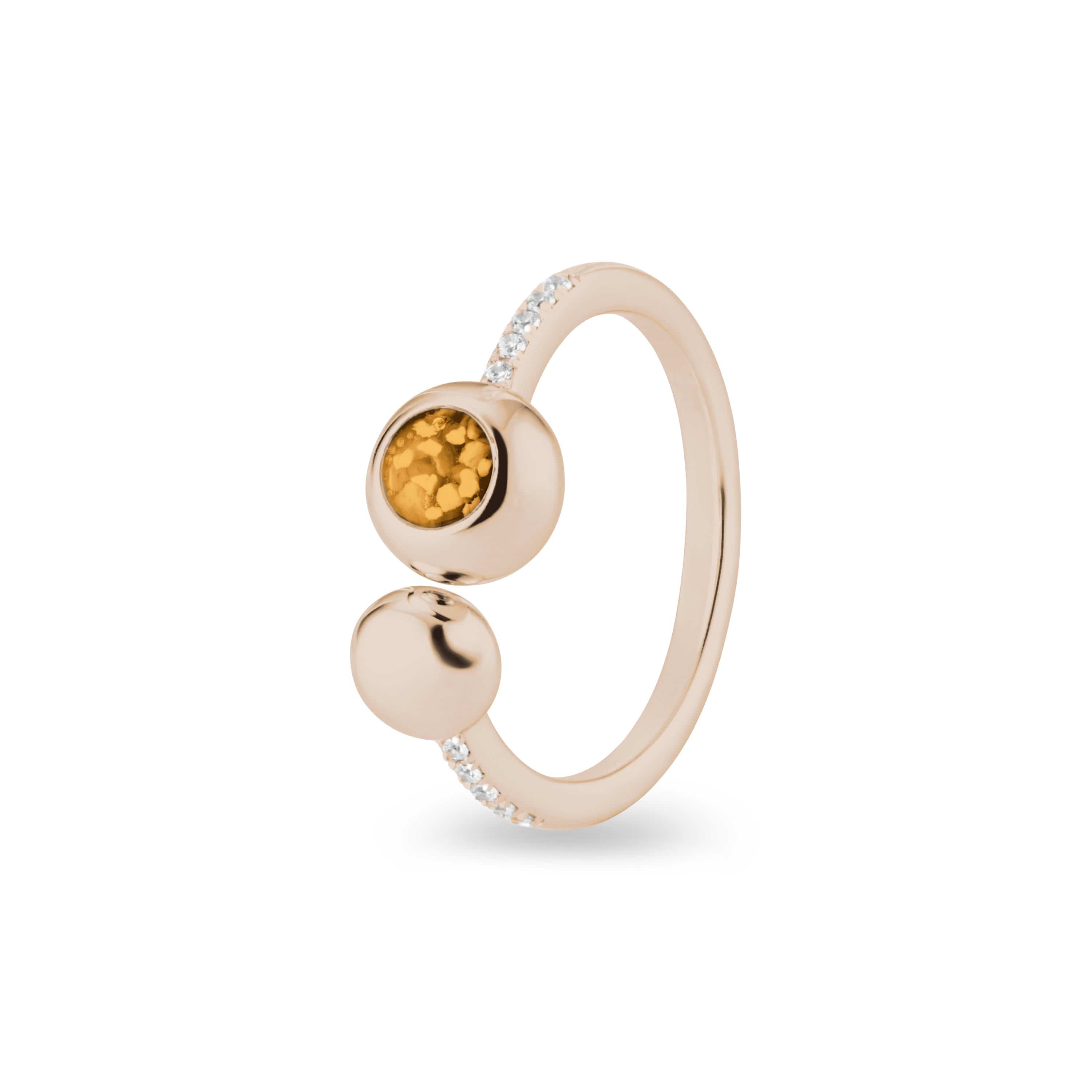 EverWith Ladies Rondure Array and Sphere Memorial Ashes Ring 9k Rose Gold Orange