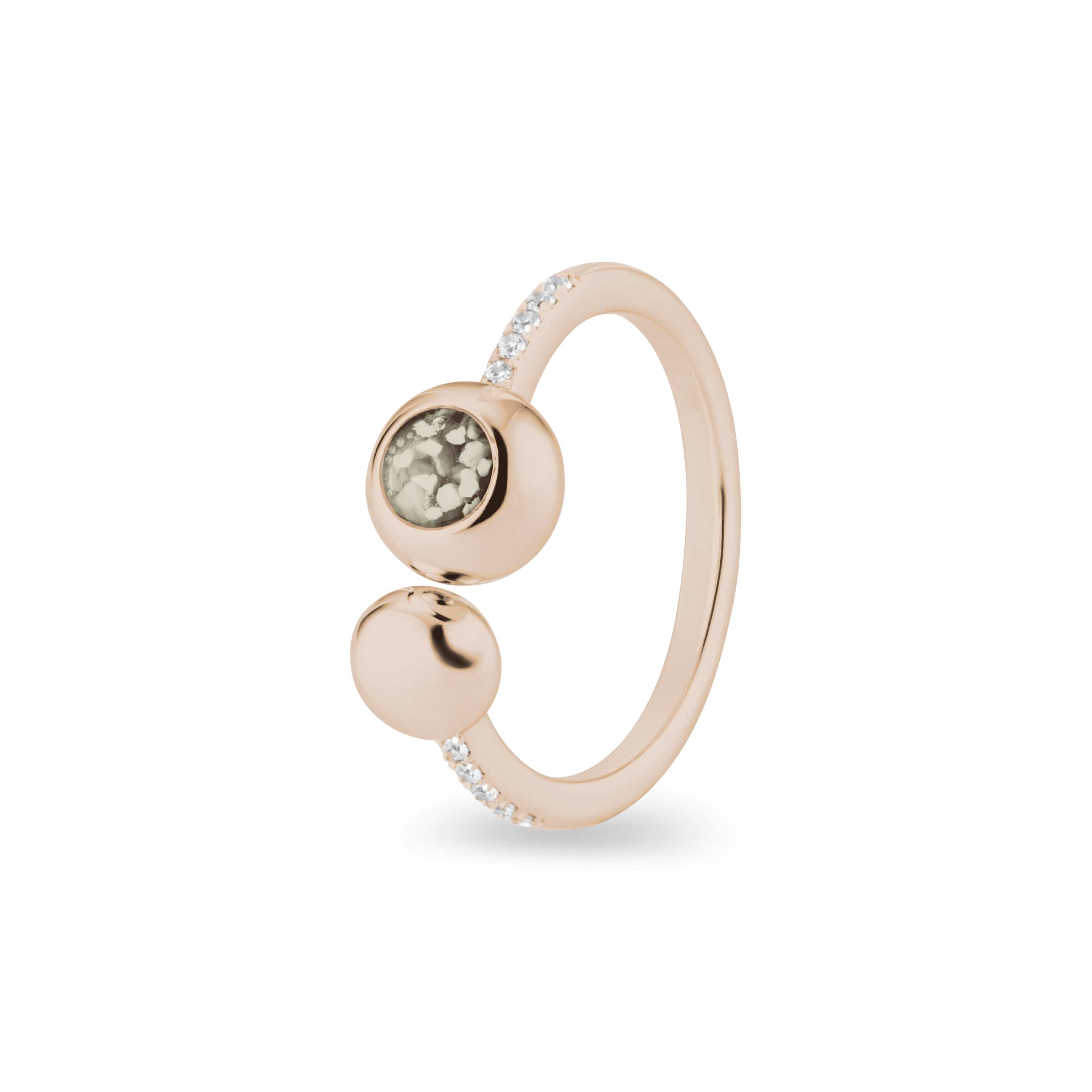 EverWith Ladies Rondure Array and Sphere Memorial Ashes Ring 9k Rose Gold Transparent