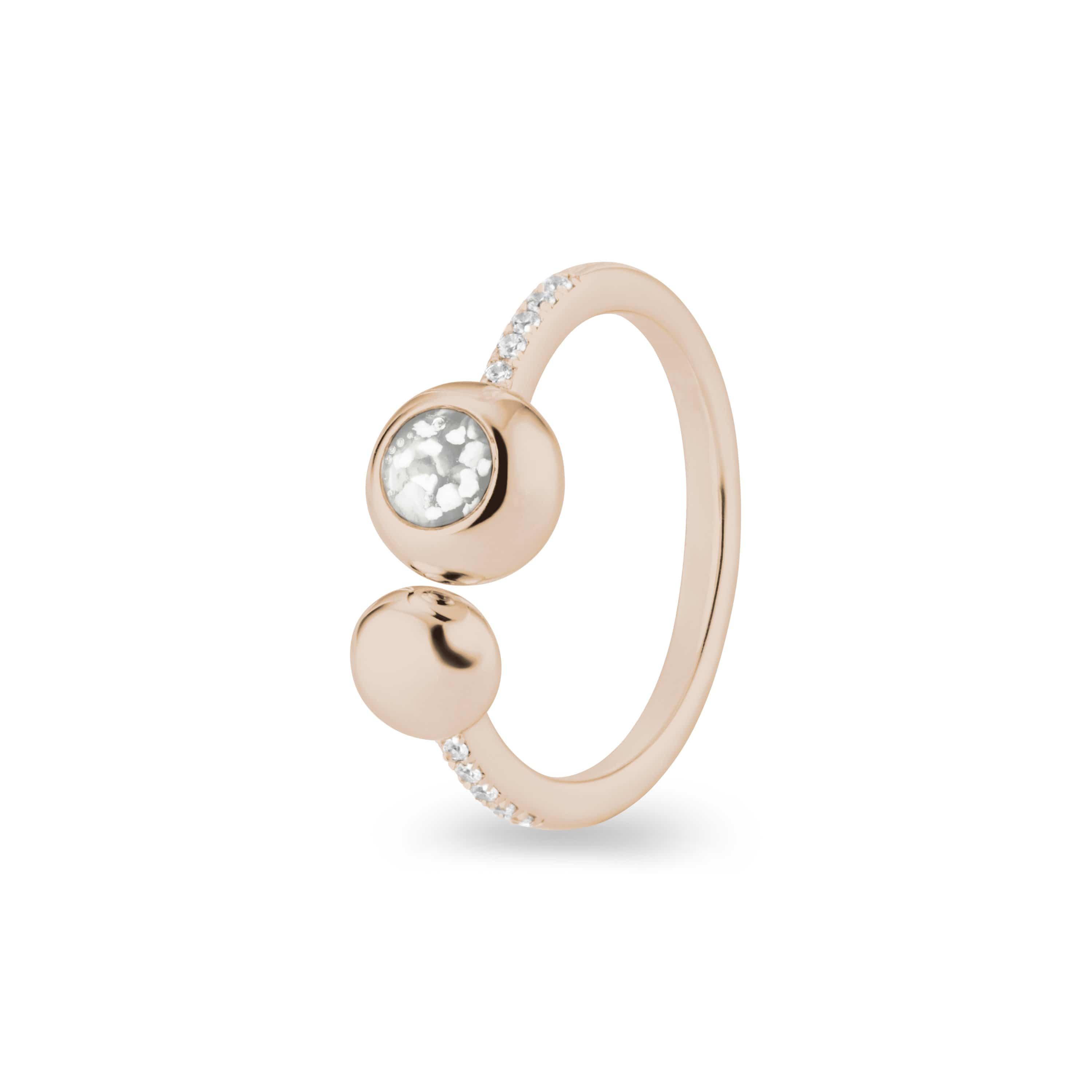 EverWith Ladies Rondure Array and Sphere Memorial Ashes Ring 9k Rose Gold White