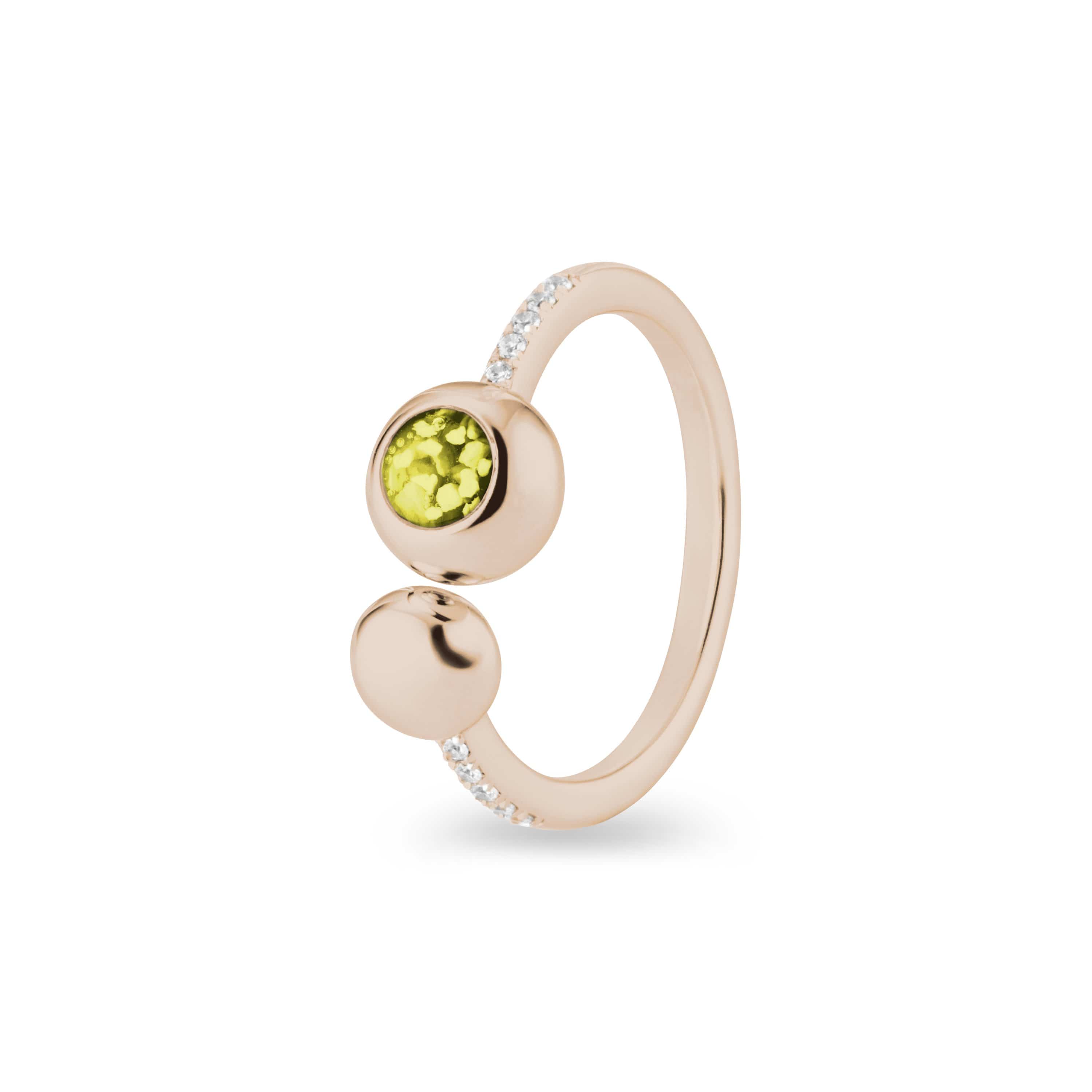 EverWith Ladies Rondure Array and Sphere Memorial Ashes Ring 9k Rose Gold Yellow
