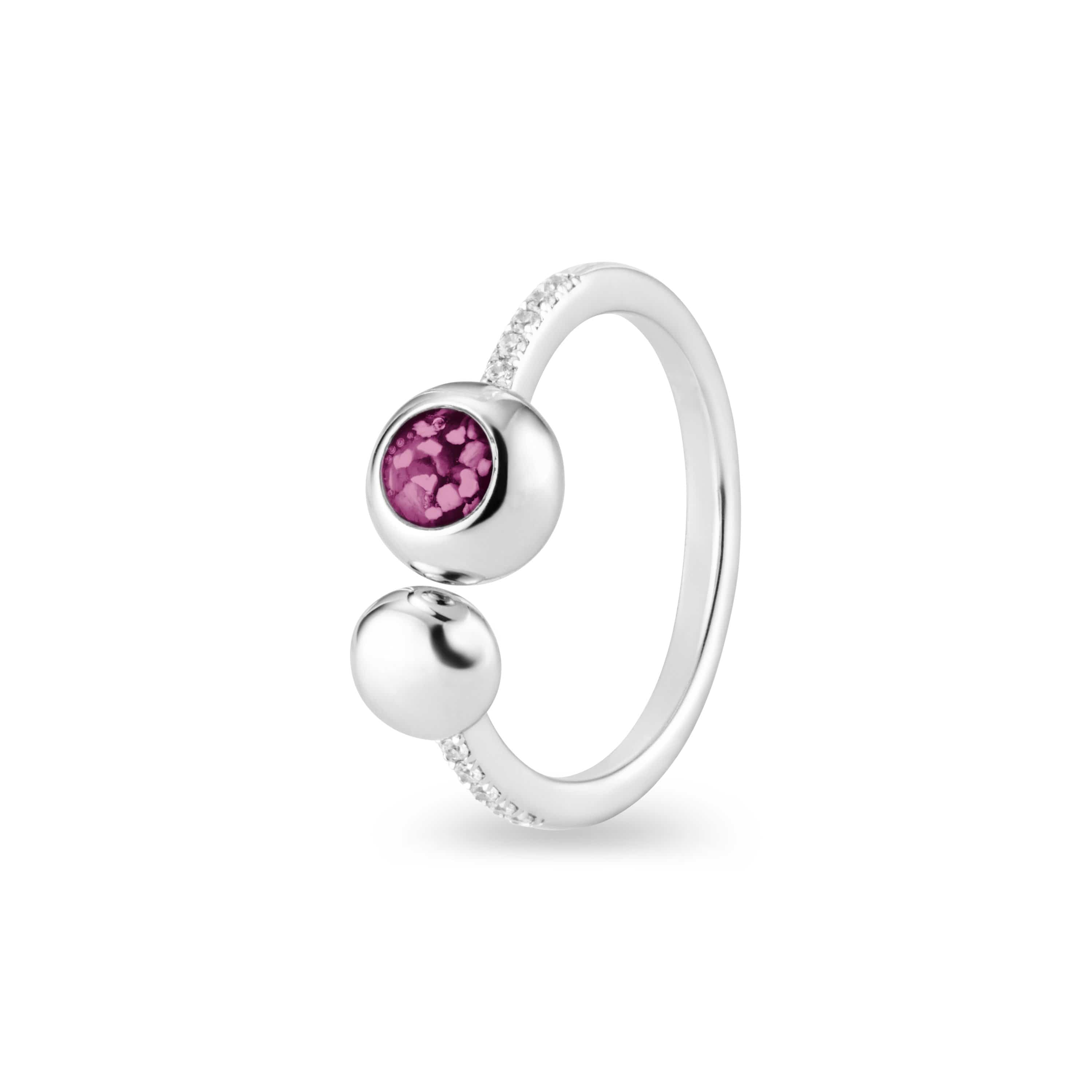EverWith Ladies Rondure Array and Sphere Memorial Ashes Ring Violet