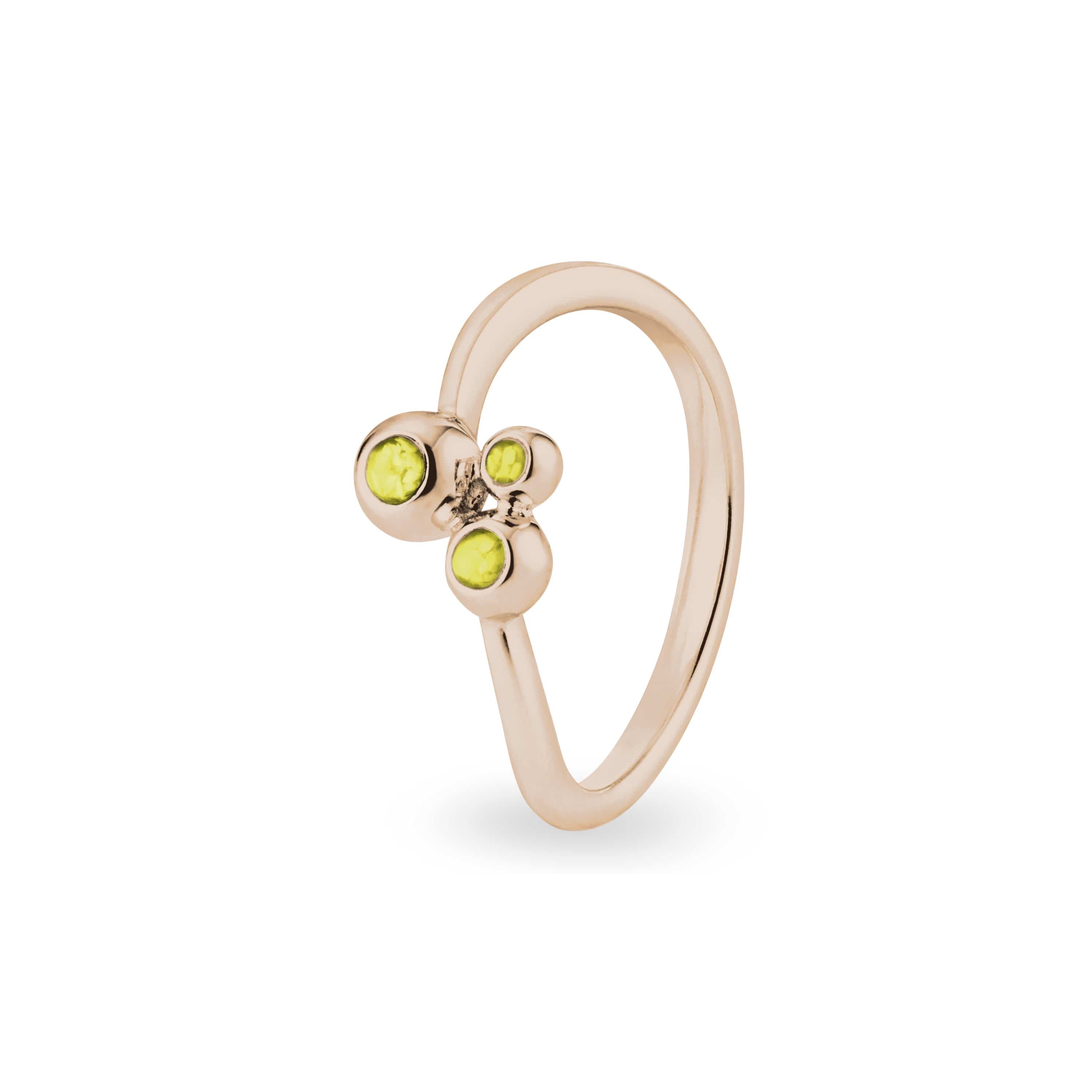 EverWith Ladies Rondure Array Triple Memorial Ashes Ring 9k Rose Gold Yellow