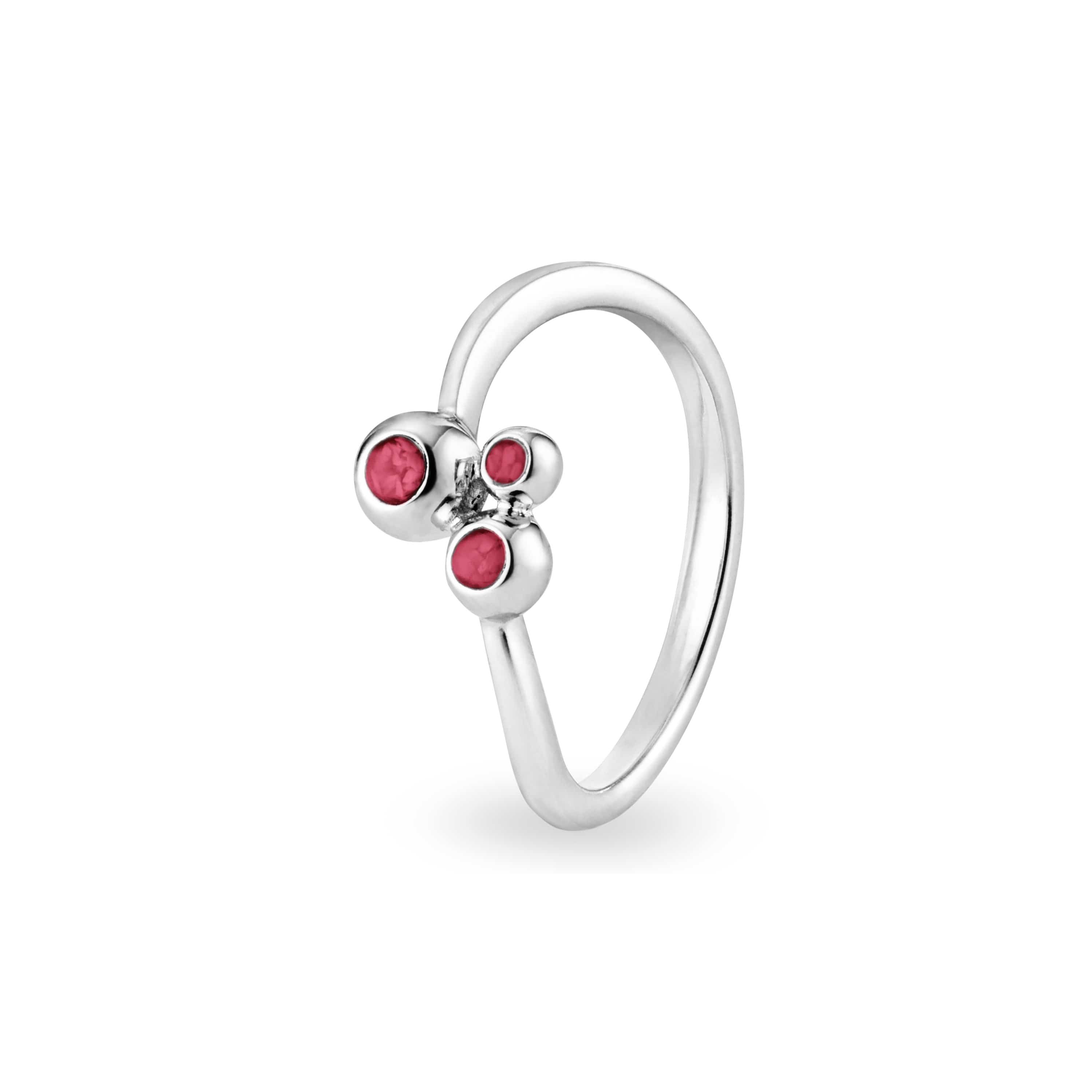 EverWith Ladies Rondure Array Triple Memorial Ashes Ring Red