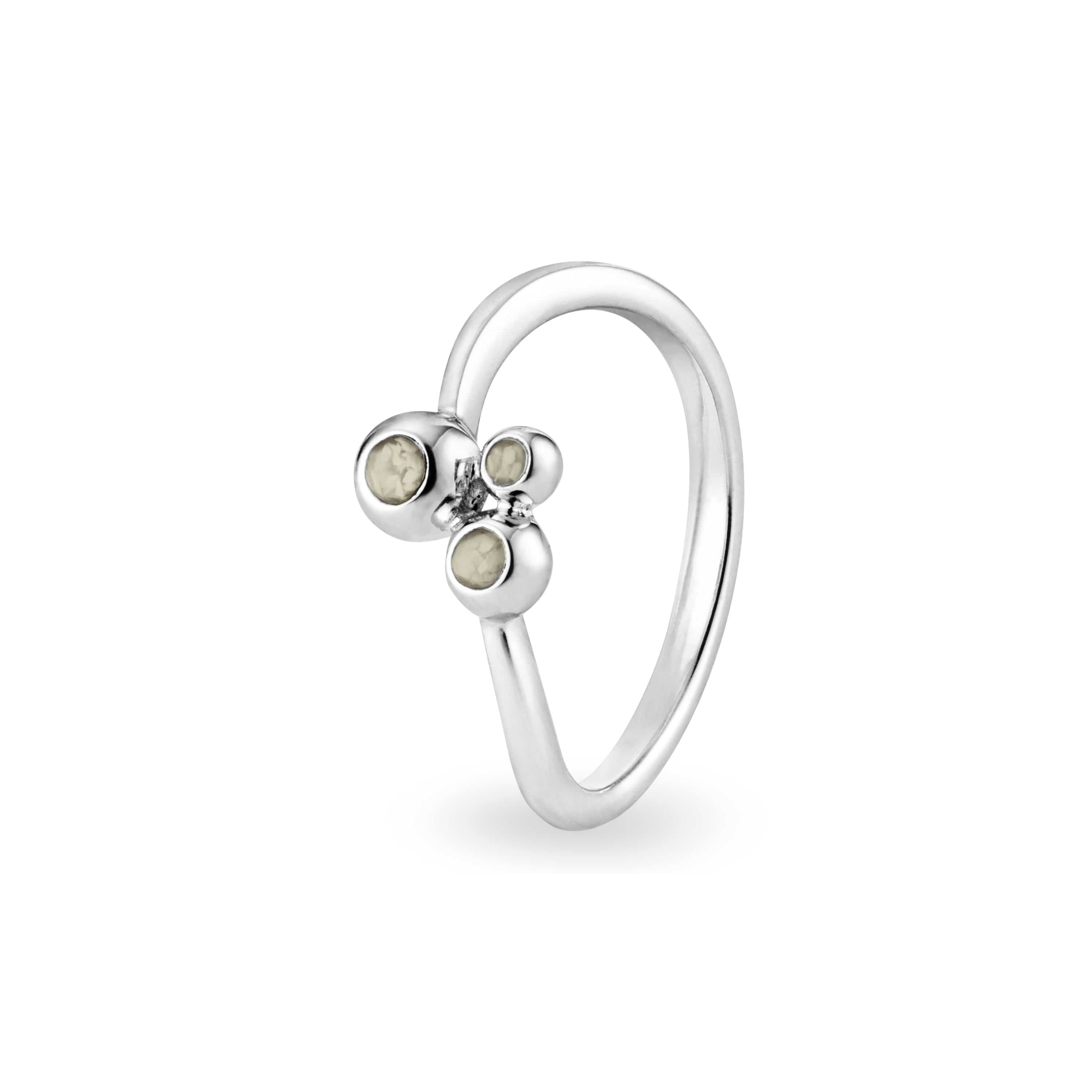 EverWith Ladies Rondure Array Triple Memorial Ashes Ring Transparent