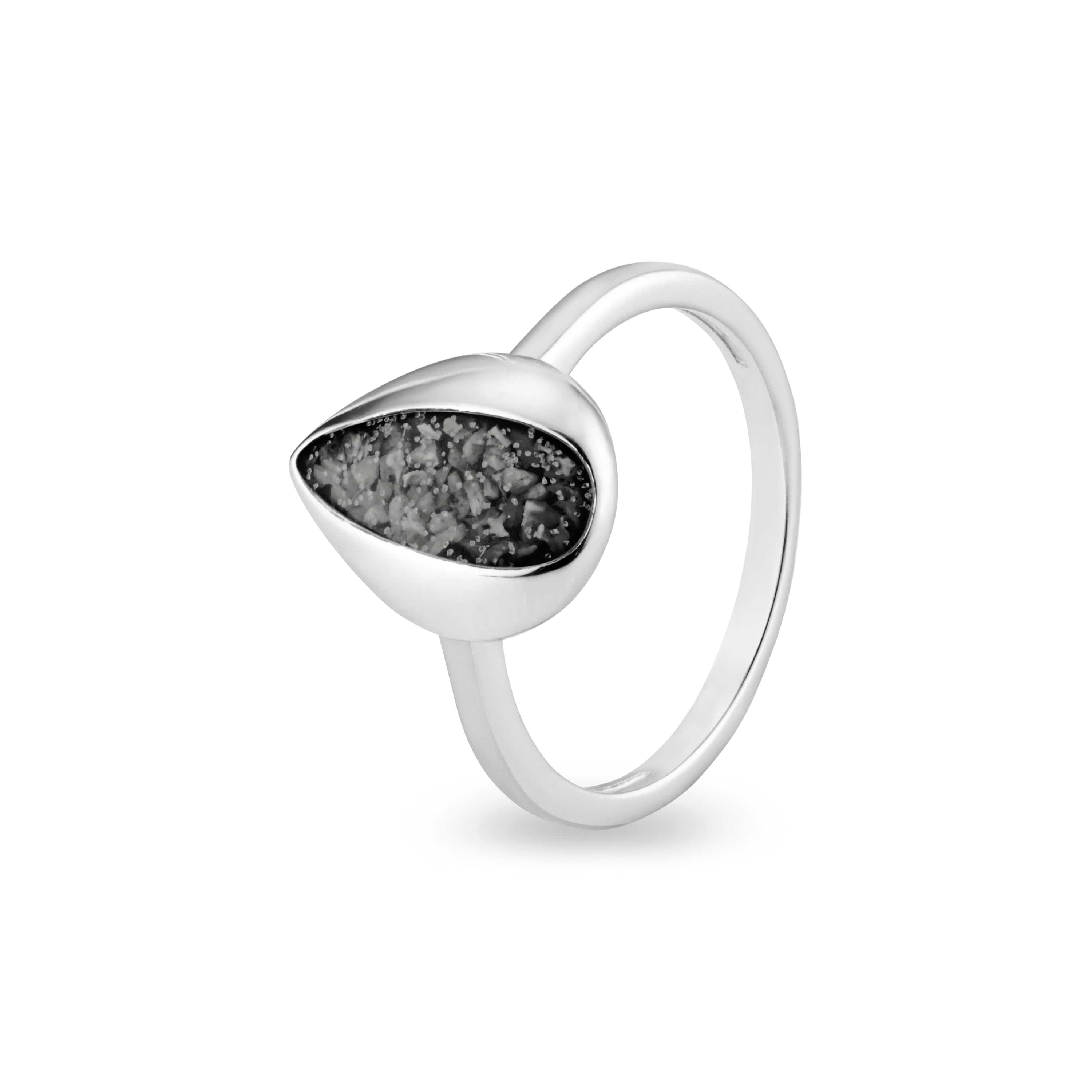 EverWith Ladies Rondure Teardrop Memorial Ashes Ring Black