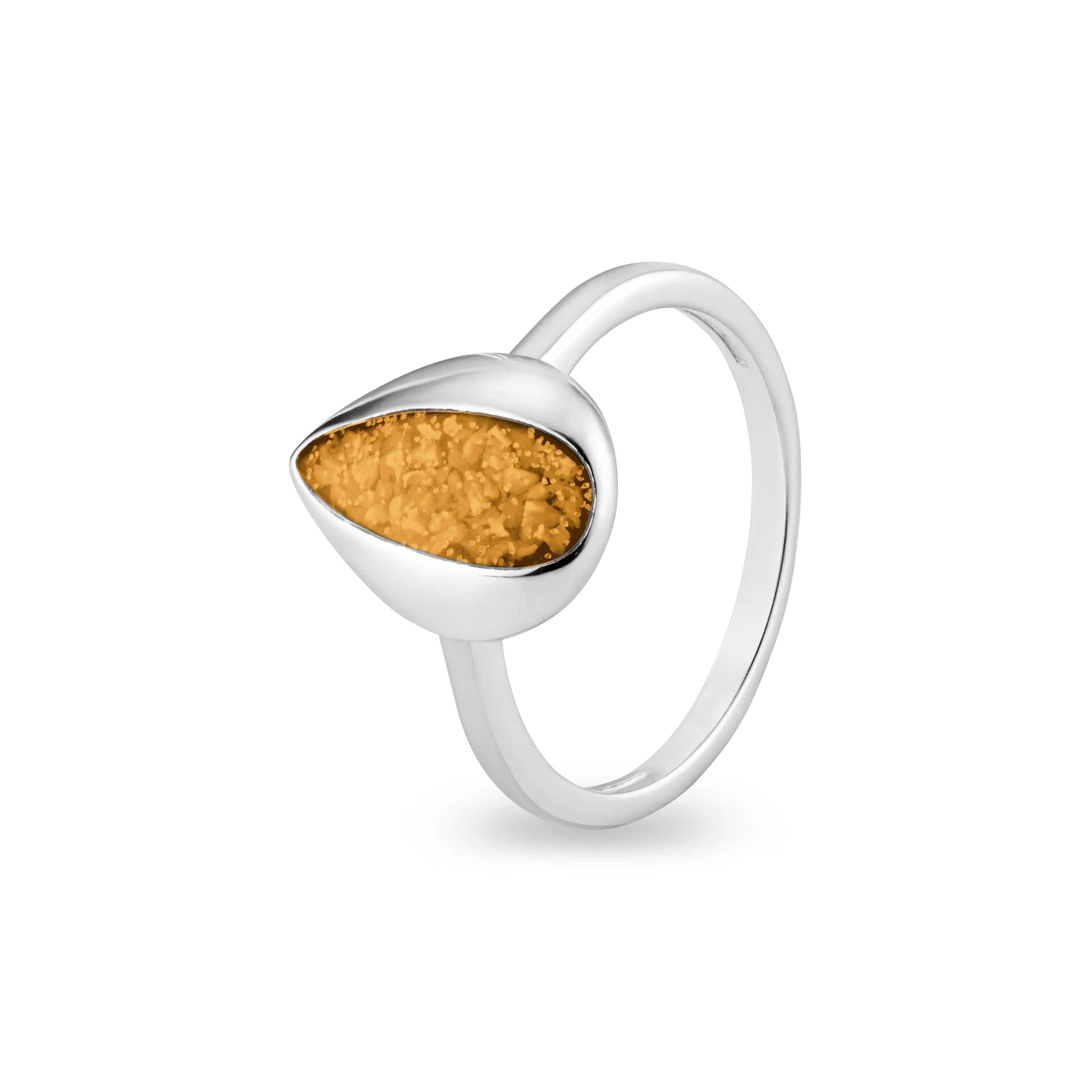 EverWith Ladies Rondure Teardrop Memorial Ashes Ring Orange