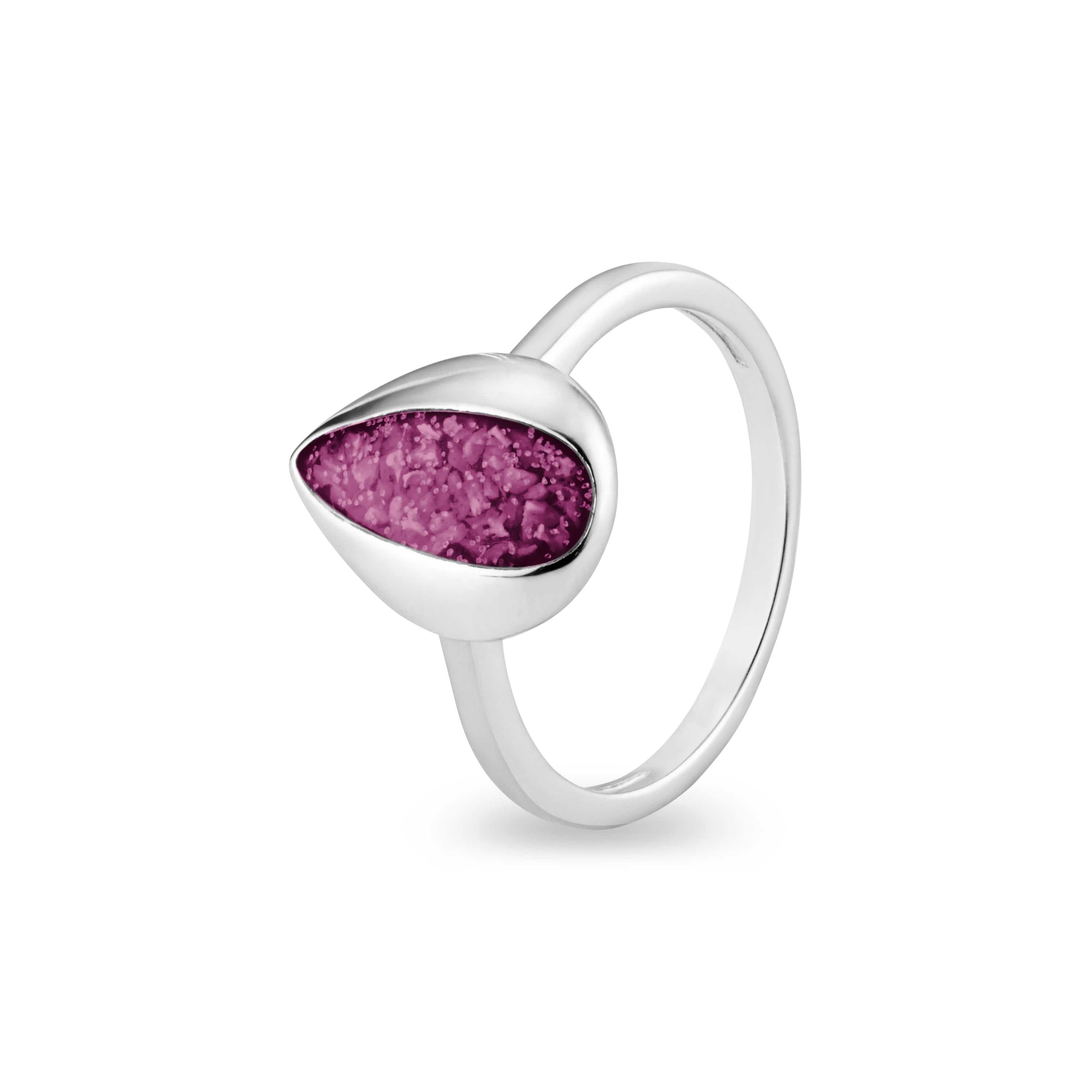 EverWith Ladies Rondure Teardrop Memorial Ashes Ring Violet