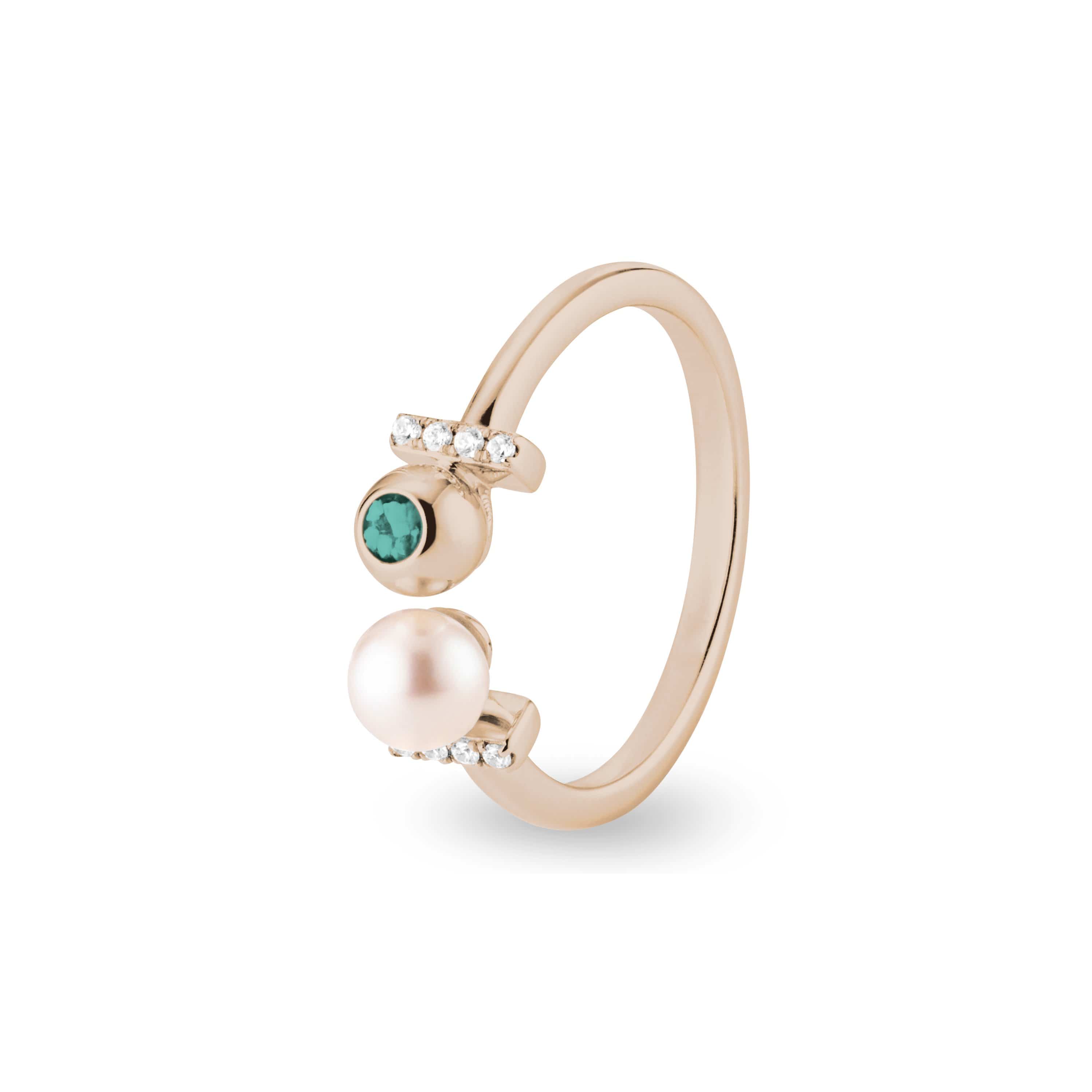 EverWith Ladies Rondure Opulence Memorial Ashes Ring 9k Rose Gold Aqua