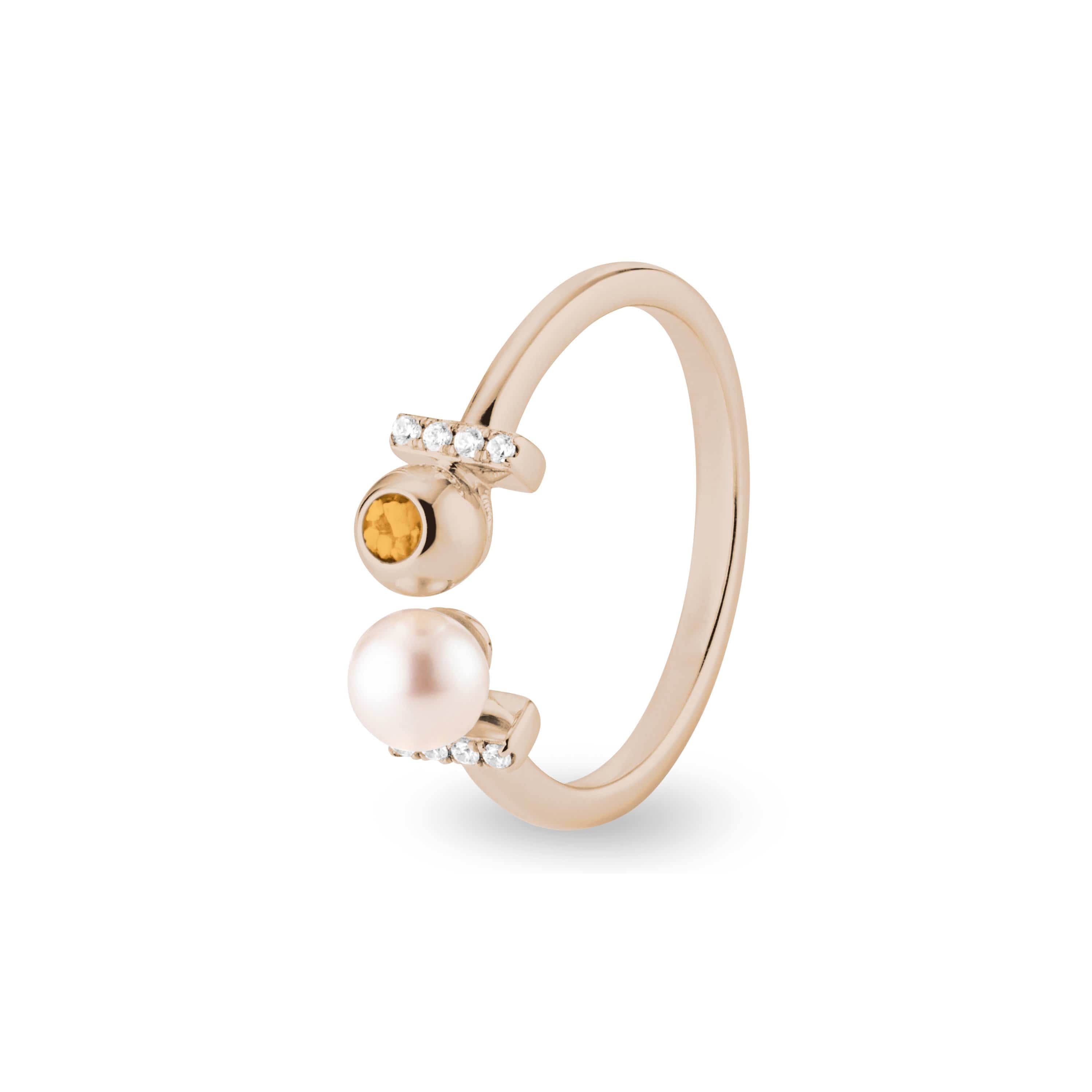 EverWith Ladies Rondure Opulence Memorial Ashes Ring 9k Rose Gold Orange