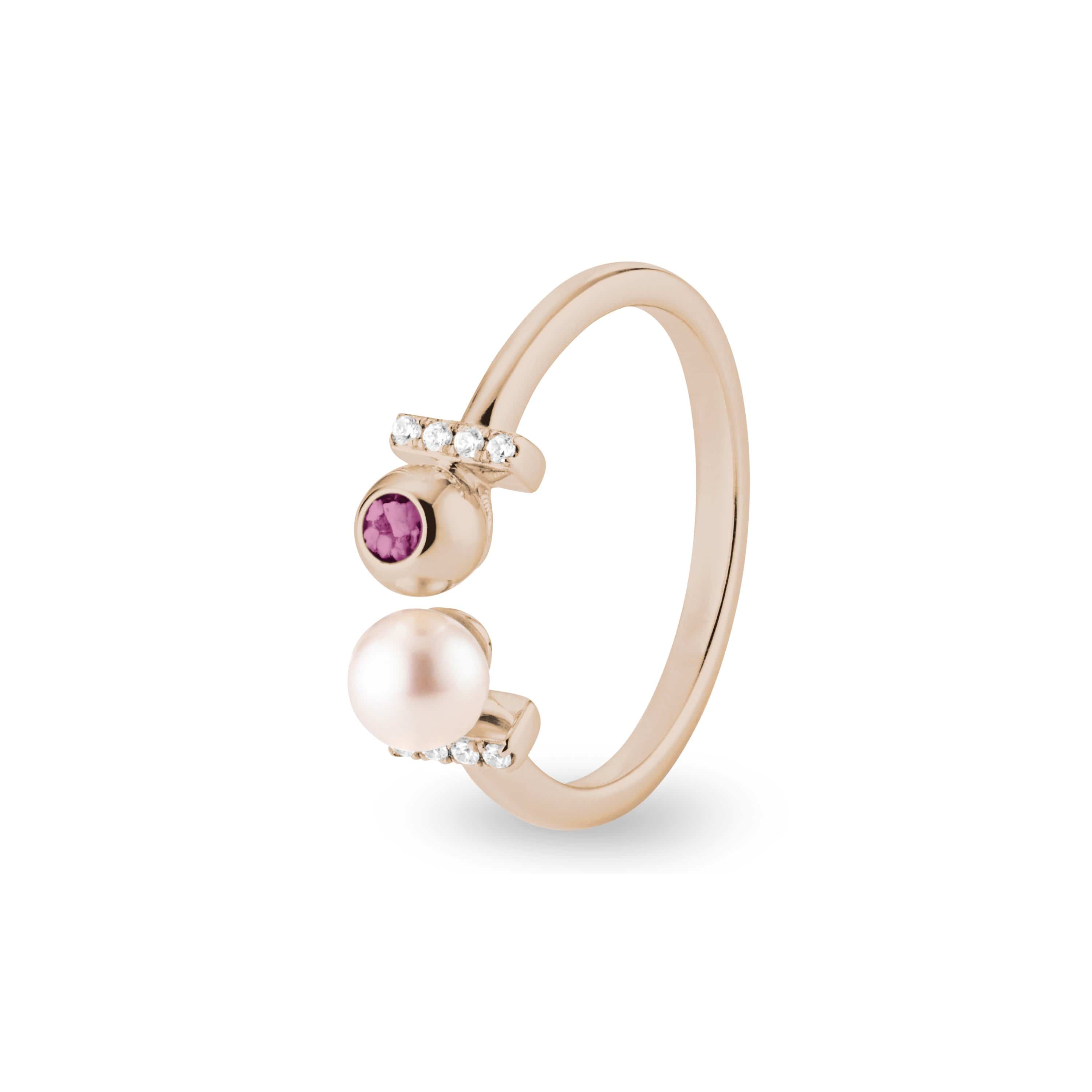 EverWith Ladies Rondure Opulence Memorial Ashes Ring 9k Rose Gold Violet