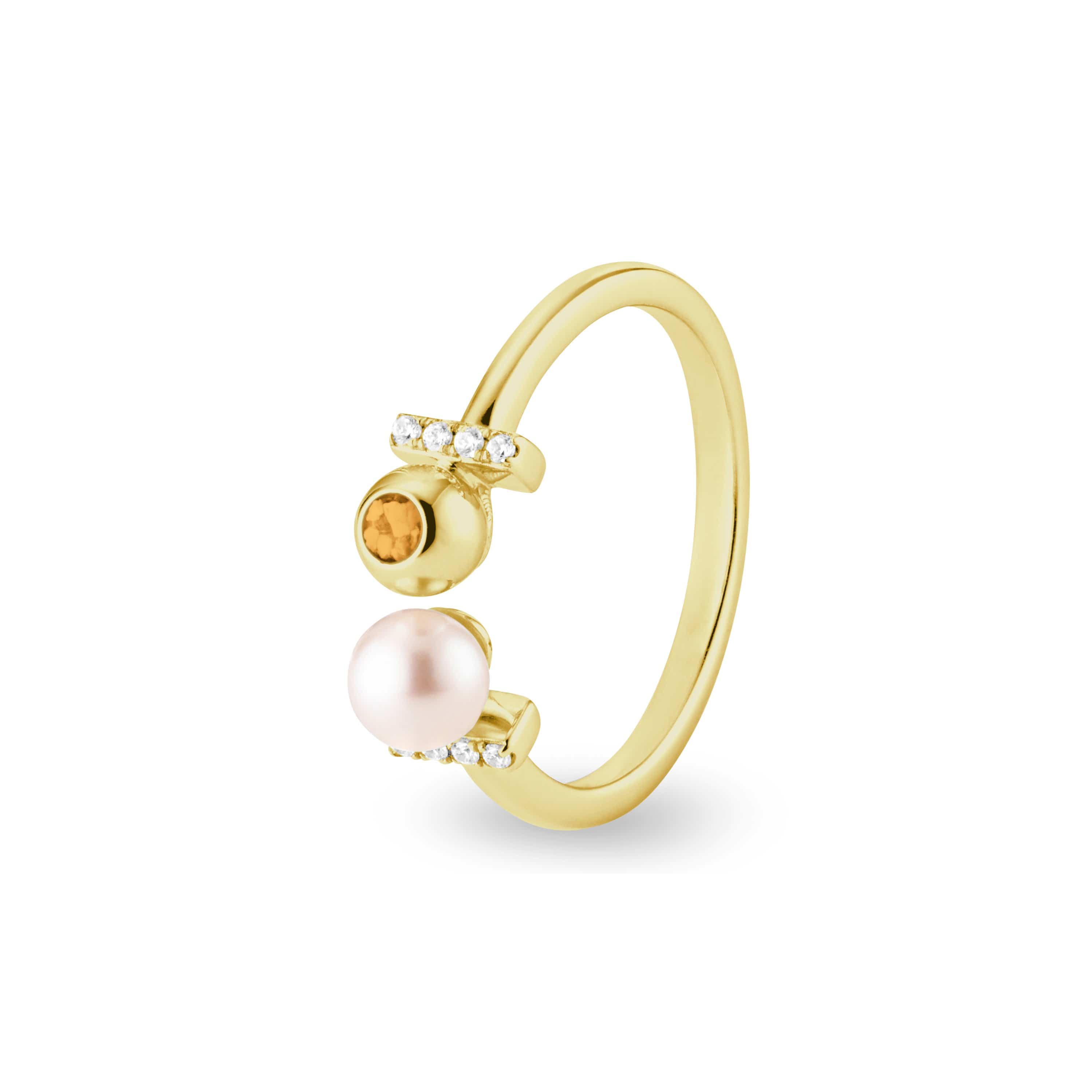 EverWith Ladies Rondure Opulence Memorial Ashes Ring 9k Yellow Gold Orange