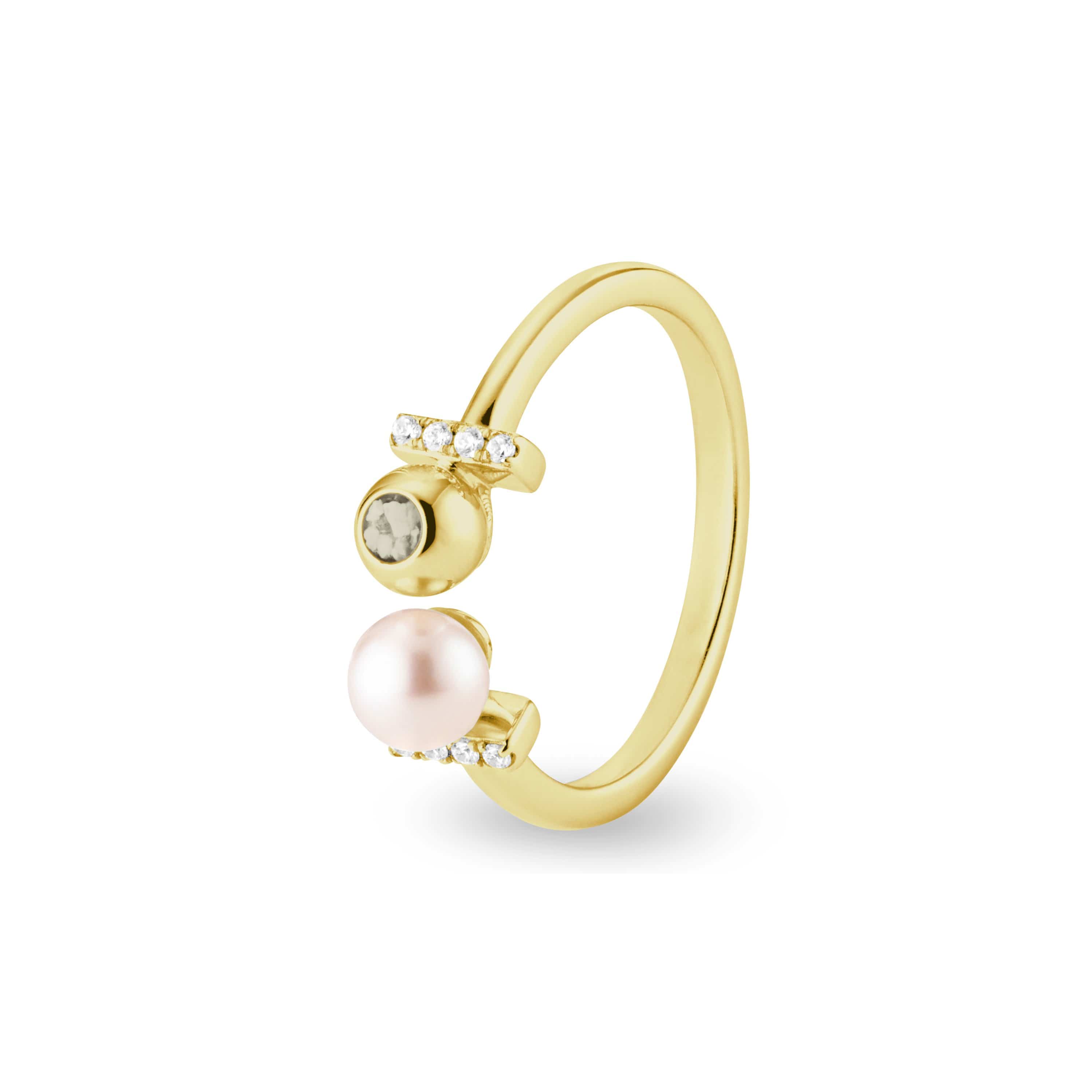 EverWith Ladies Rondure Opulence Memorial Ashes Ring 9k Yellow Gold Transparent