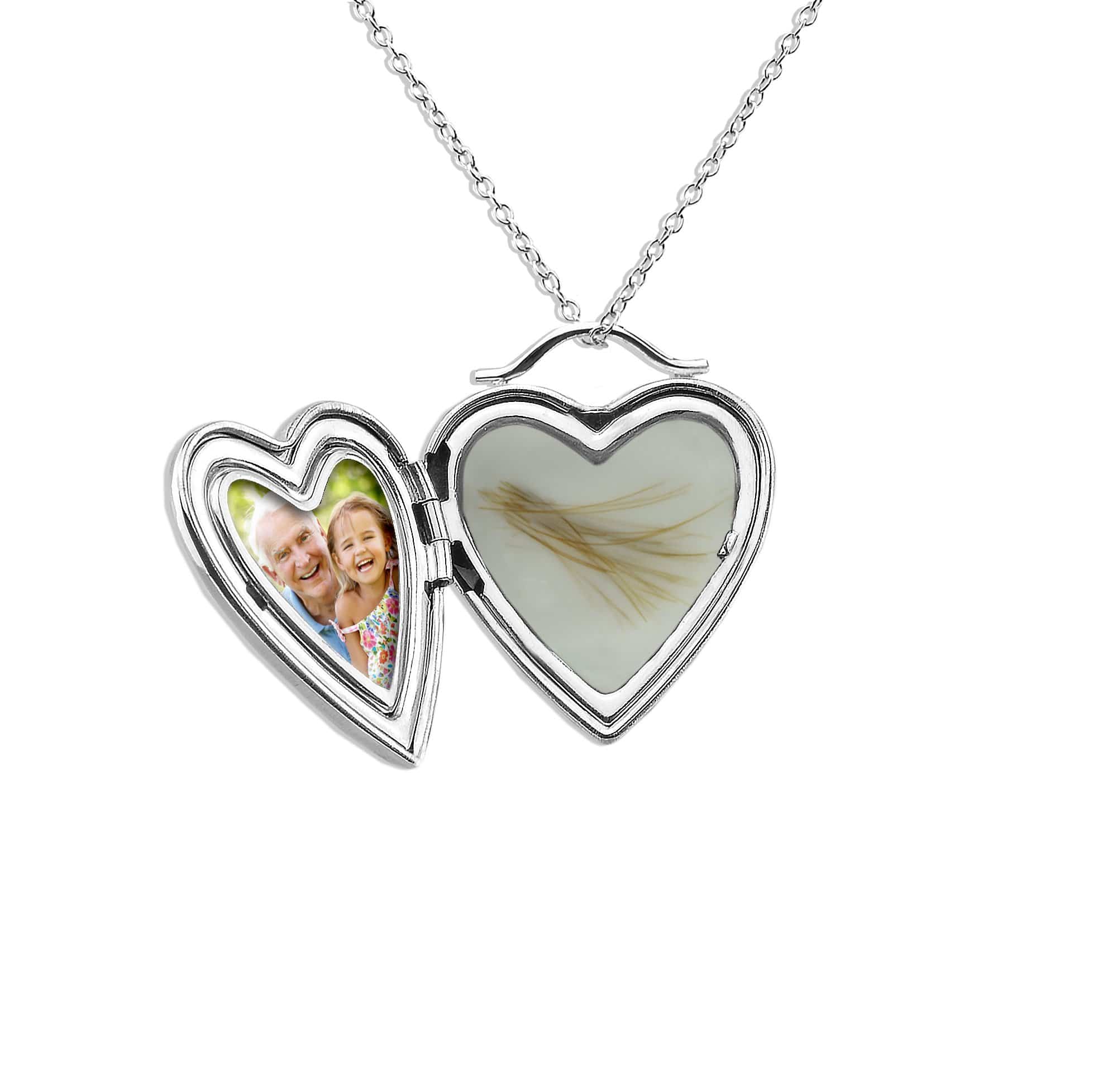 EverWith Shining Star Heart Shaped Sterling Silver Memorial Ashes Locket