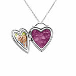 EverWith Shining Star Heart Shaped Sterling Silver Memorial Ashes Locket Violet