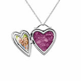 EverWith Shining Star Heart Shaped Sterling Silver Memorial Ashes Locket Violet