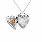 EverWith Shining Star Heart Shaped Sterling Silver Memorial Ashes Locket White